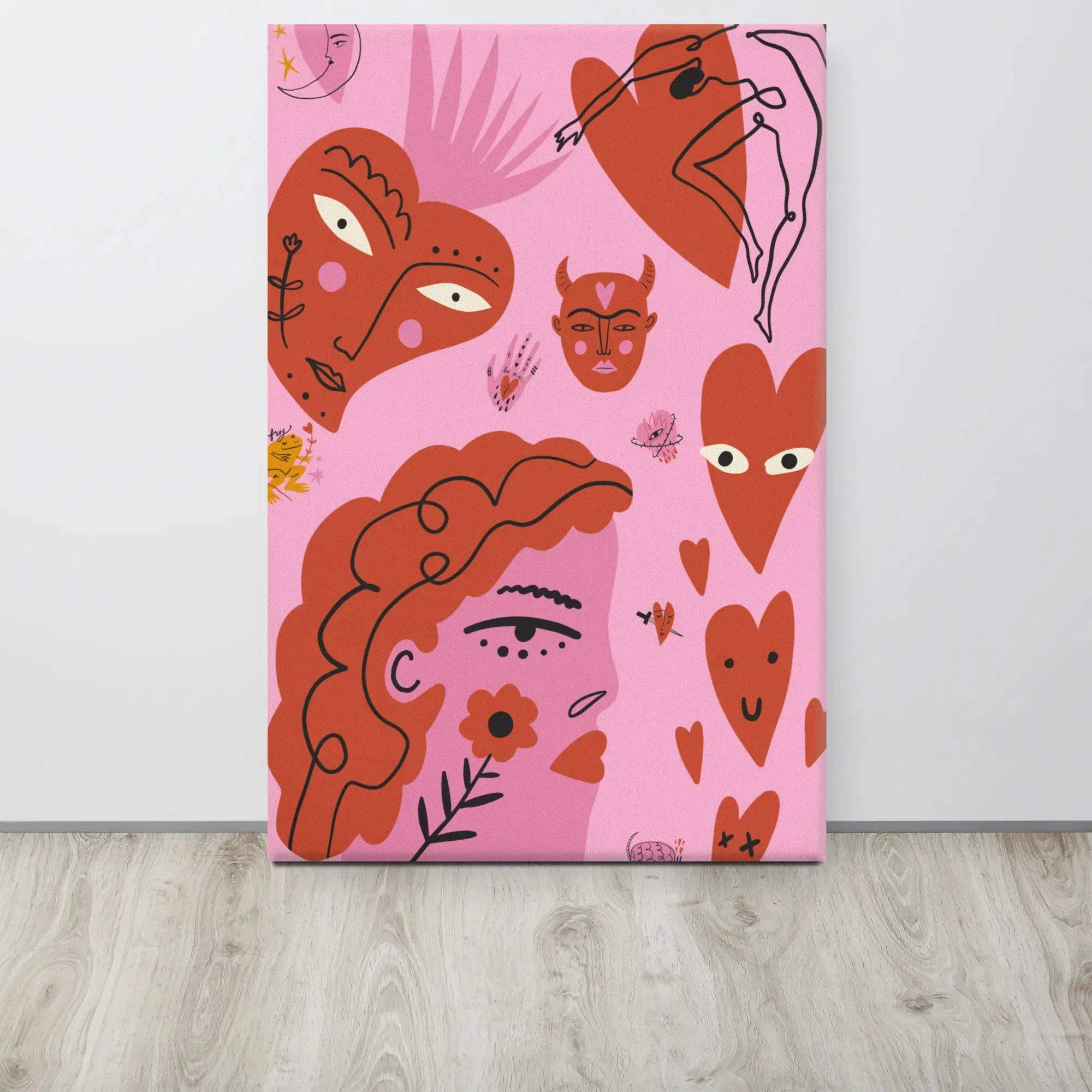 Heartstrings Unbound: Harsh Hearts Collection – Canvas Print No. 2