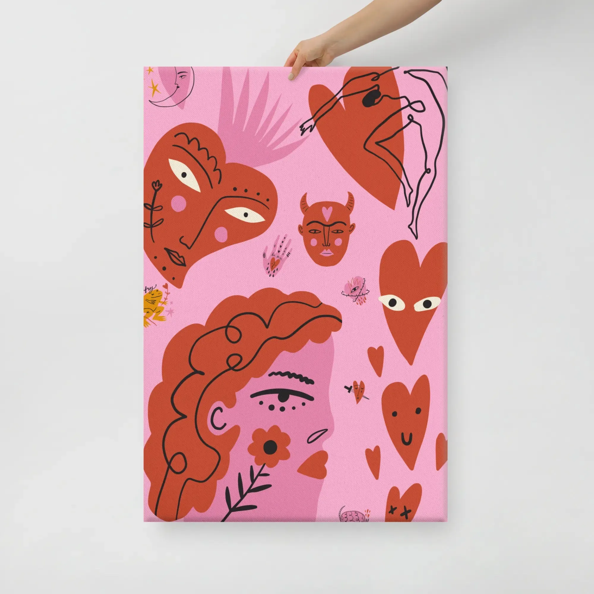 Heartstrings Unbound: Harsh Hearts Collection – Canvas Print No. 2