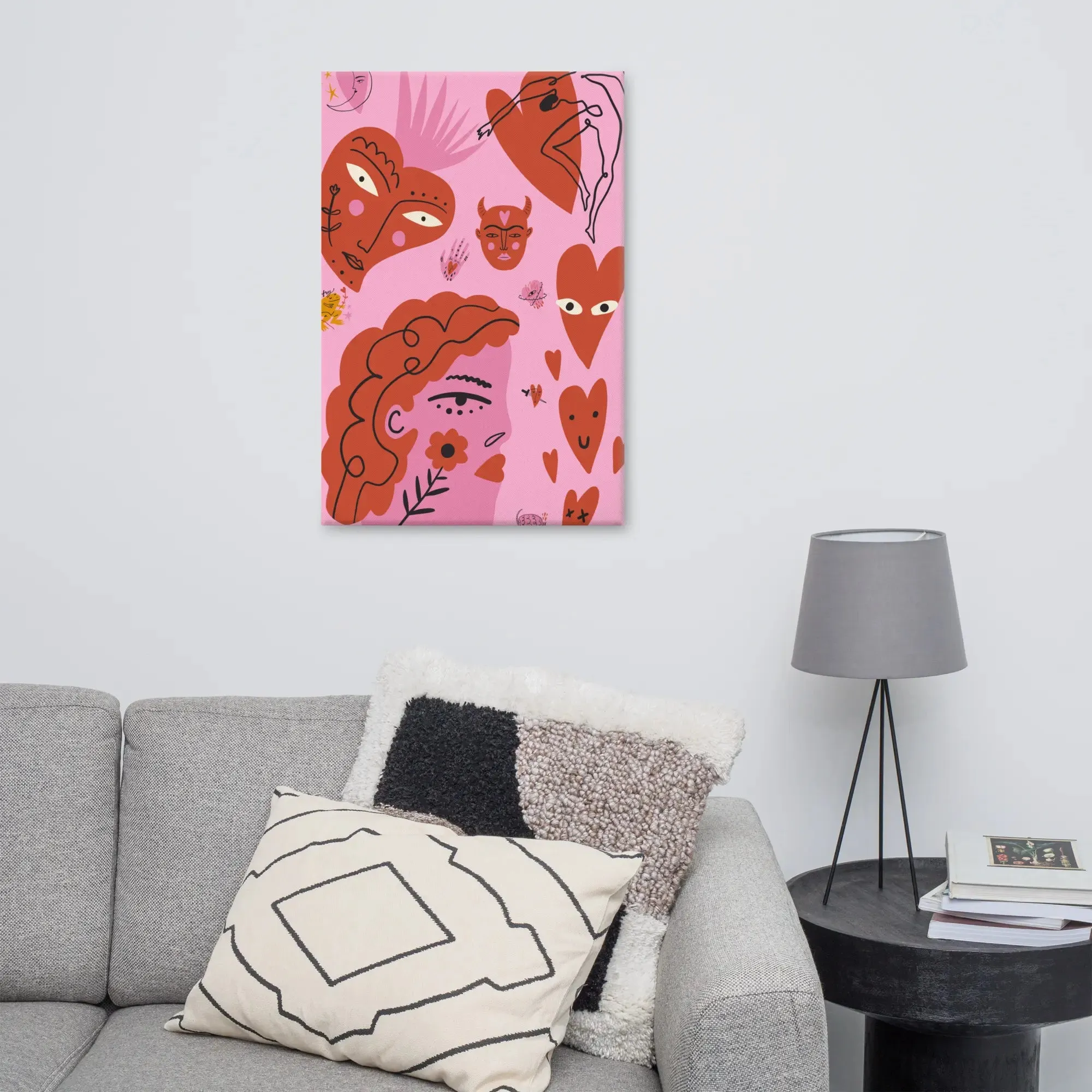 Heartstrings Unbound: Harsh Hearts Collection – Canvas Print No. 2