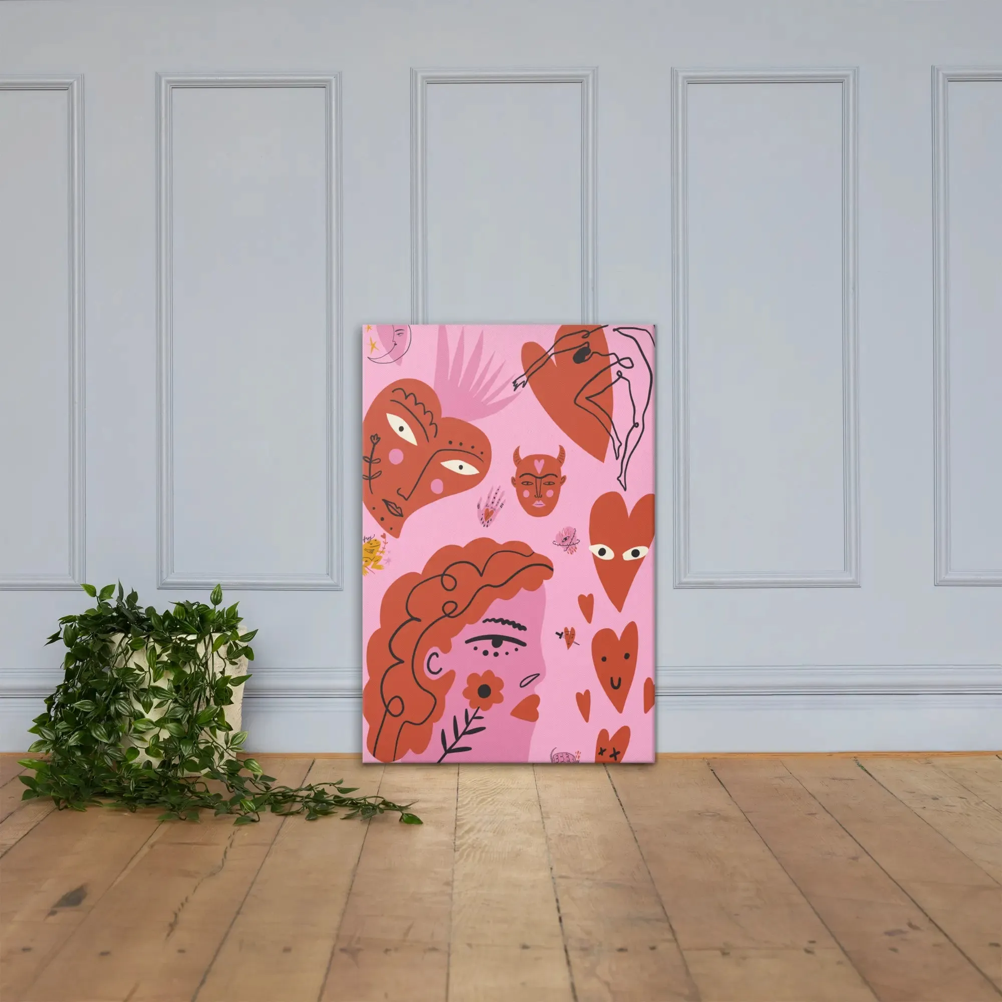Heartstrings Unbound: Harsh Hearts Collection – Canvas Print No. 2
