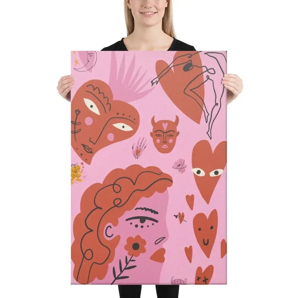 Heartstrings Unbound: Harsh Hearts Collection – Canvas Print No. 2