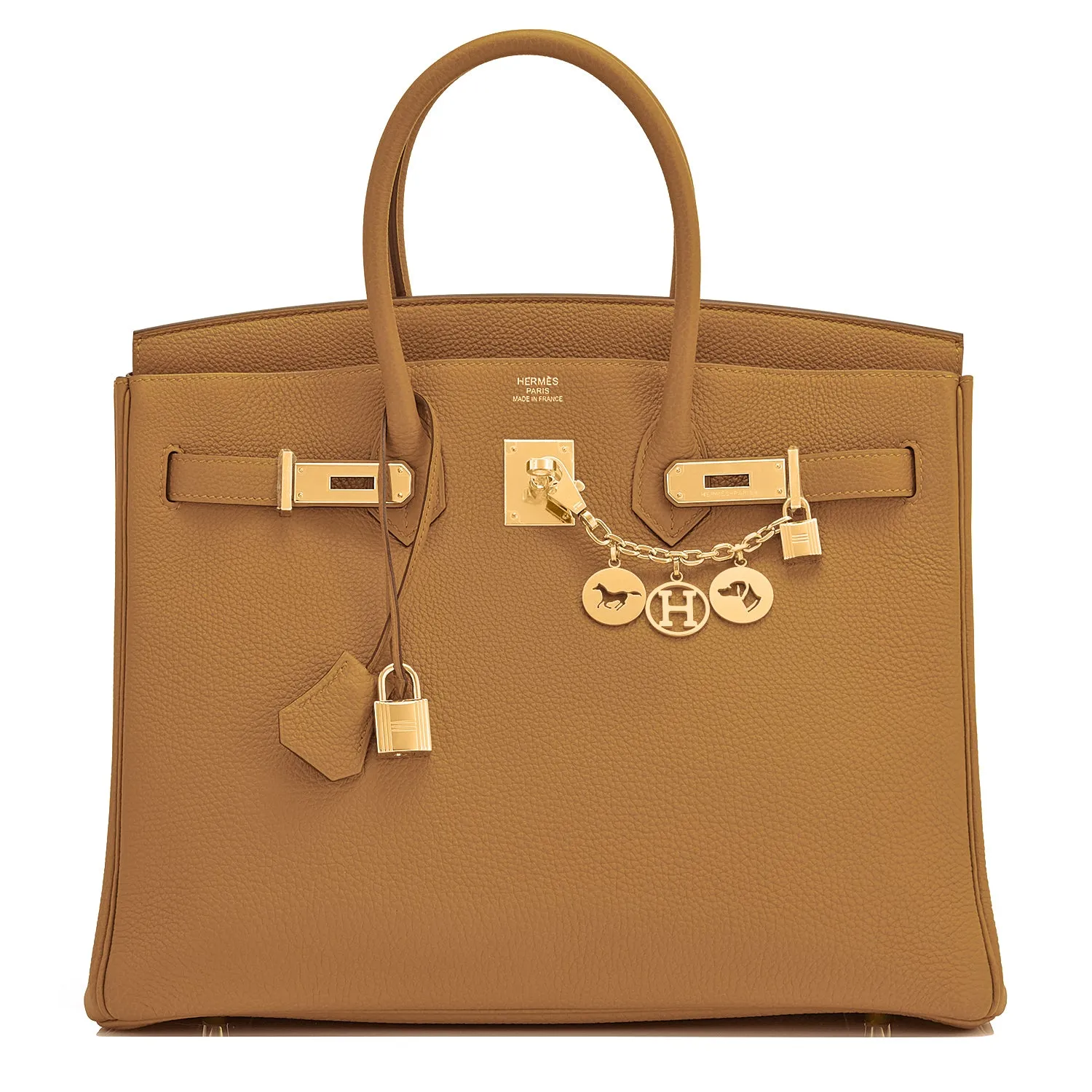 Hermes Birkin 35cm Bronze Dore Togo Gold Tan Khaki Bag
