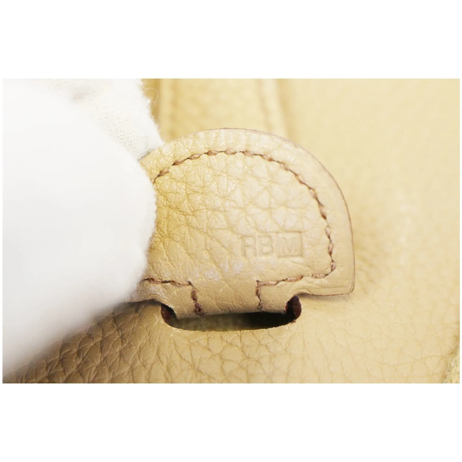 HERMES Evelyne PM Clemence Leather Shoulder Crossbody Bag Beige