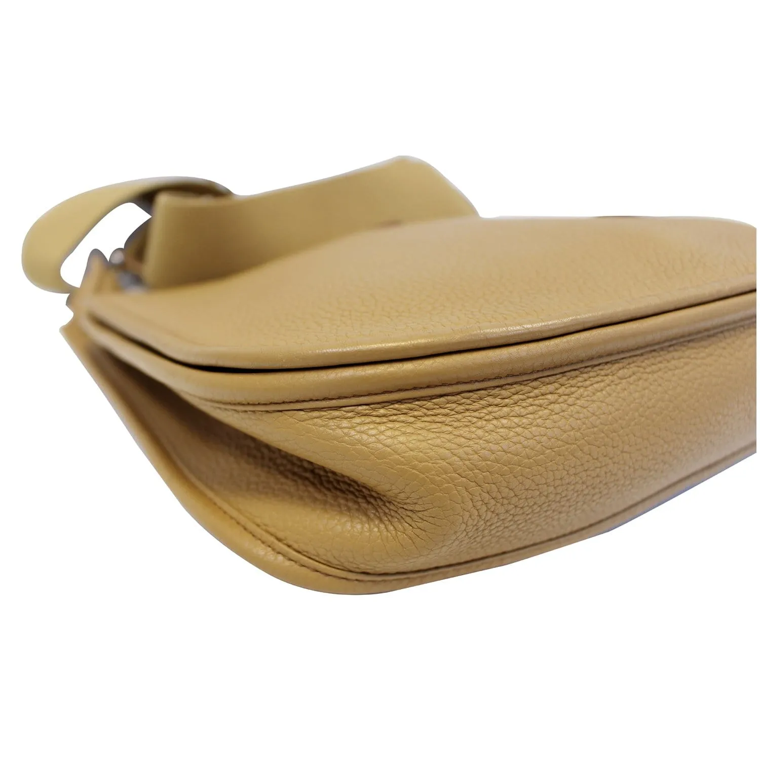 HERMES Evelyne PM Clemence Leather Shoulder Crossbody Bag Beige