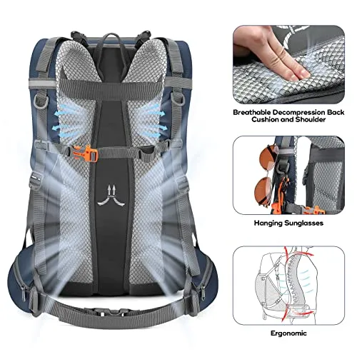 Hiking Backpack,Camping Backpack,40L Waterproof Hiking Daypack w/ Rain Cover