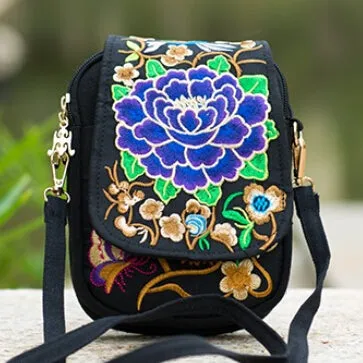 Hmong Ethnic Boho Hobo Embroidery Shoppers Bag Women's Shoulder Brand Messenger Bags Logo Indian Thailand Embroidered Handbag