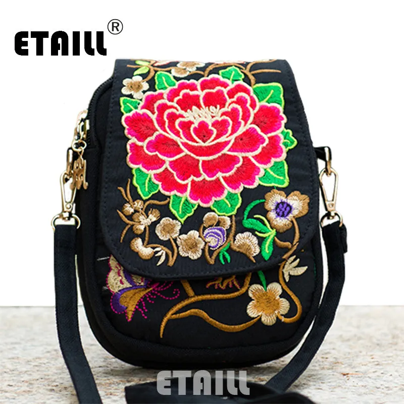 Hmong Ethnic Boho Hobo Embroidery Shoppers Bag Women's Shoulder Brand Messenger Bags Logo Indian Thailand Embroidered Handbag