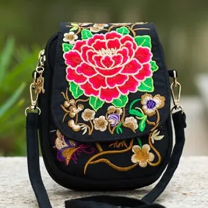 Hmong Ethnic Boho Hobo Embroidery Shoppers Bag Women's Shoulder Brand Messenger Bags Logo Indian Thailand Embroidered Handbag