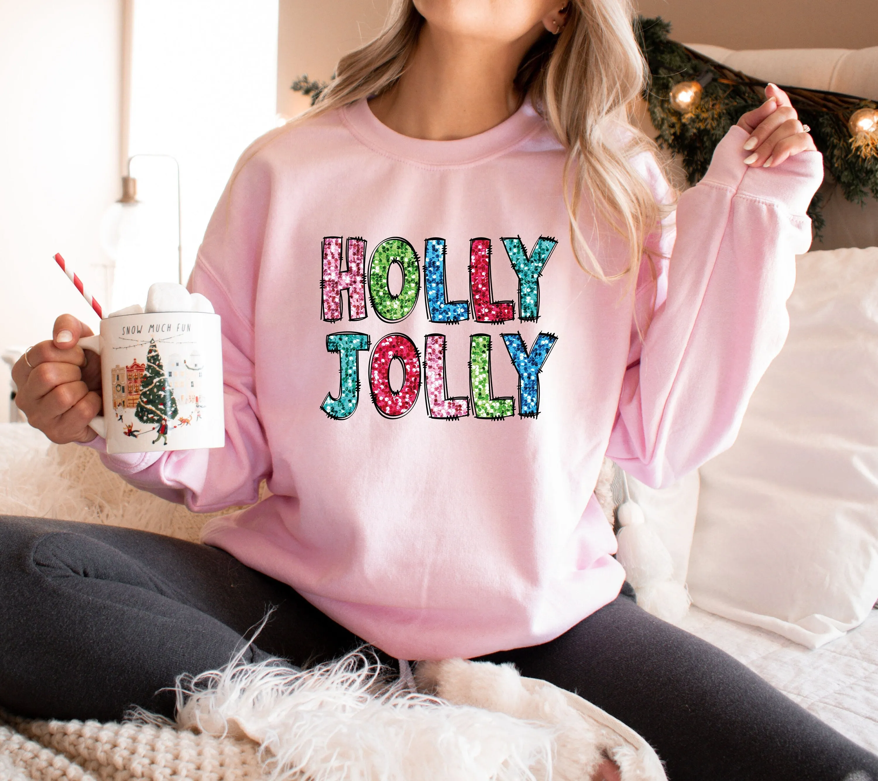 Holly Jolly Christmas Womens Sweatshirt