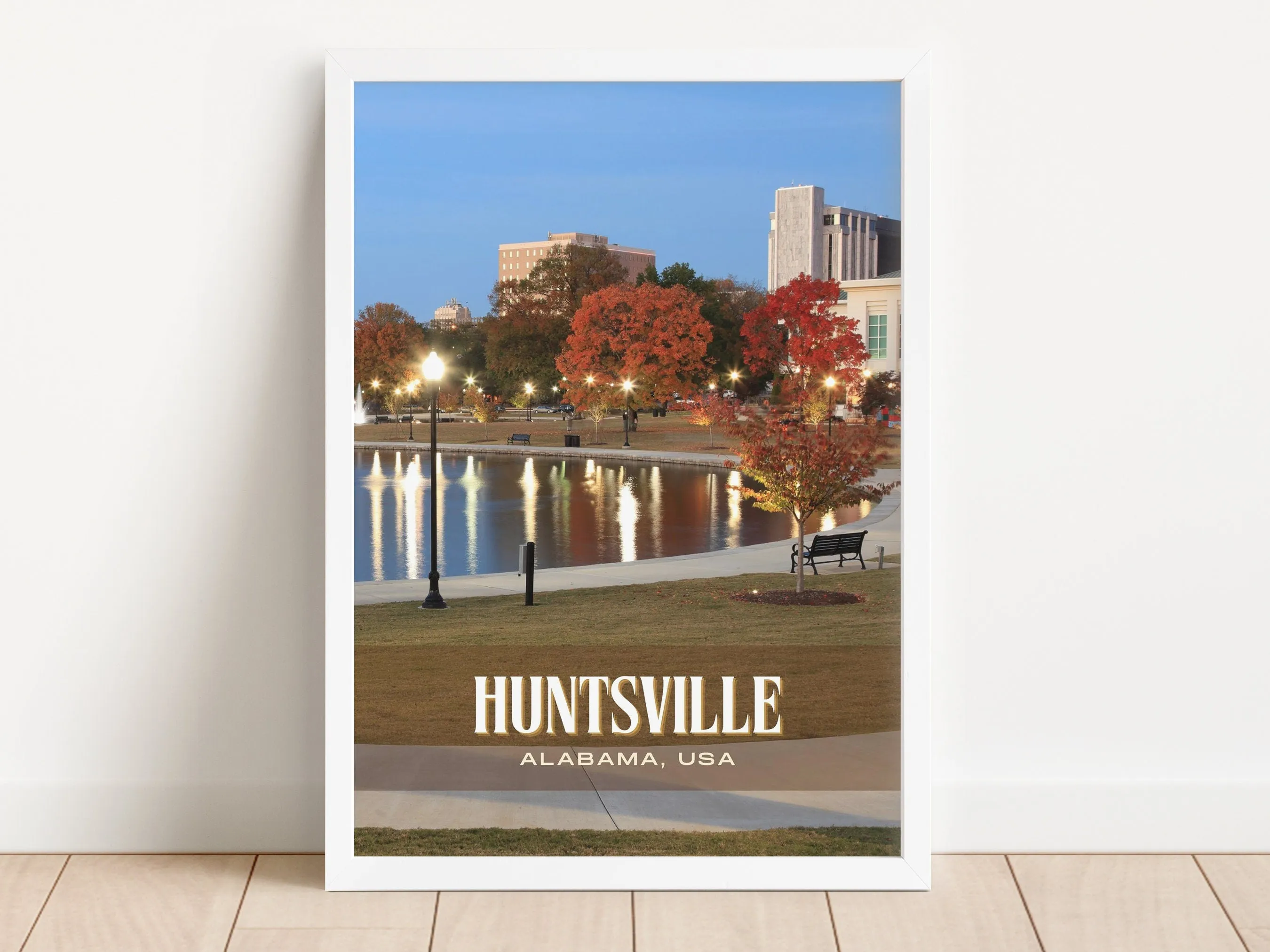 Huntsville Retro Wall Art, Alabama, USA
