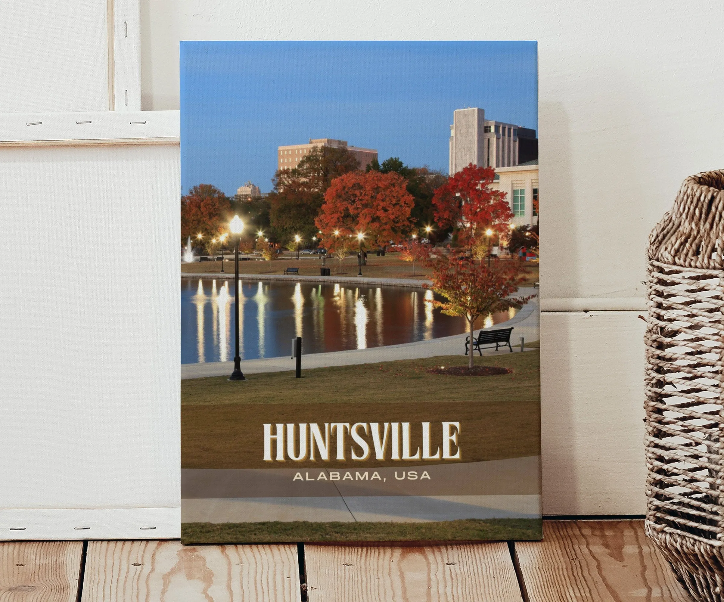 Huntsville Retro Wall Art, Alabama, USA