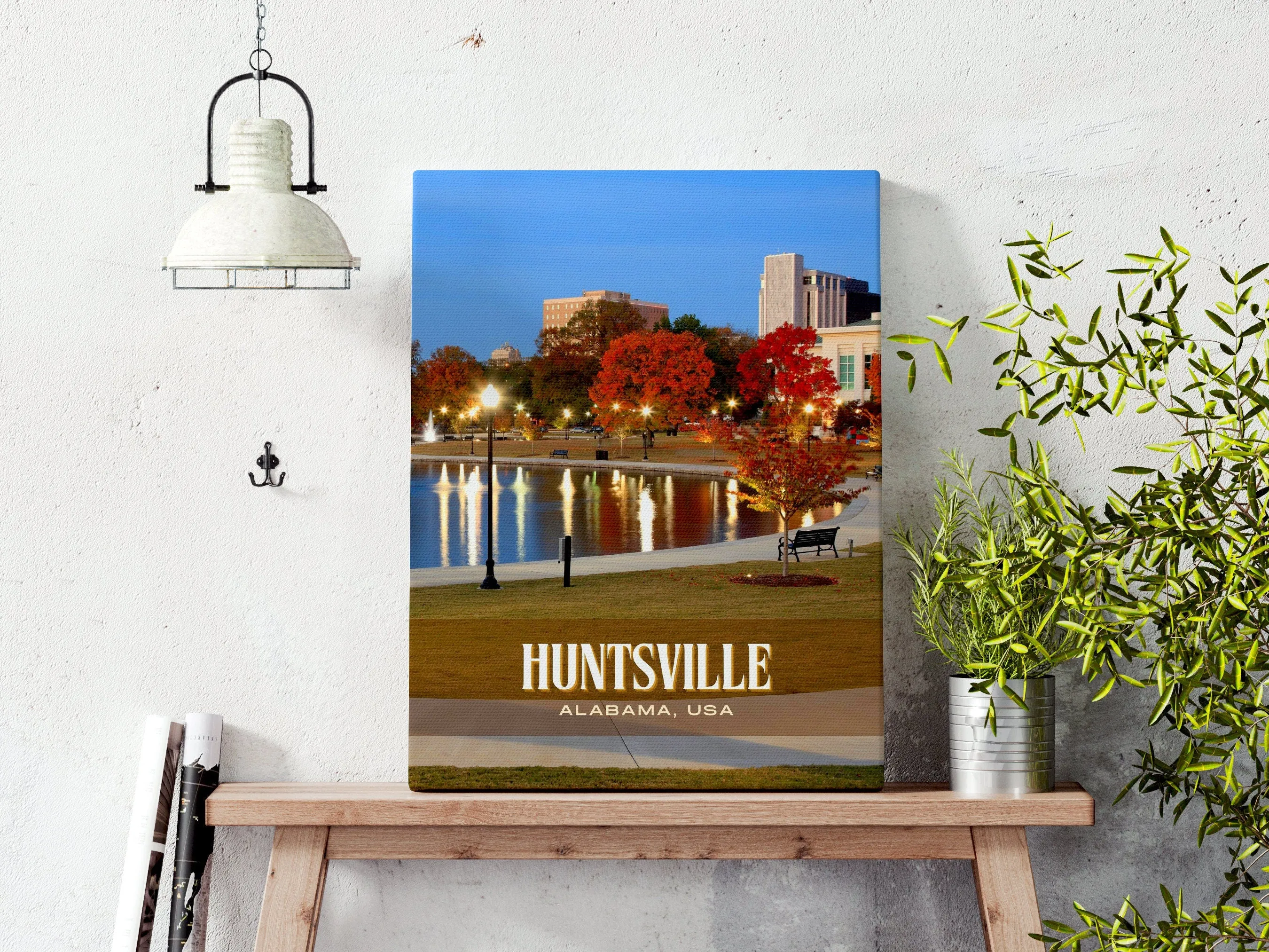 Huntsville Retro Wall Art, Alabama, USA