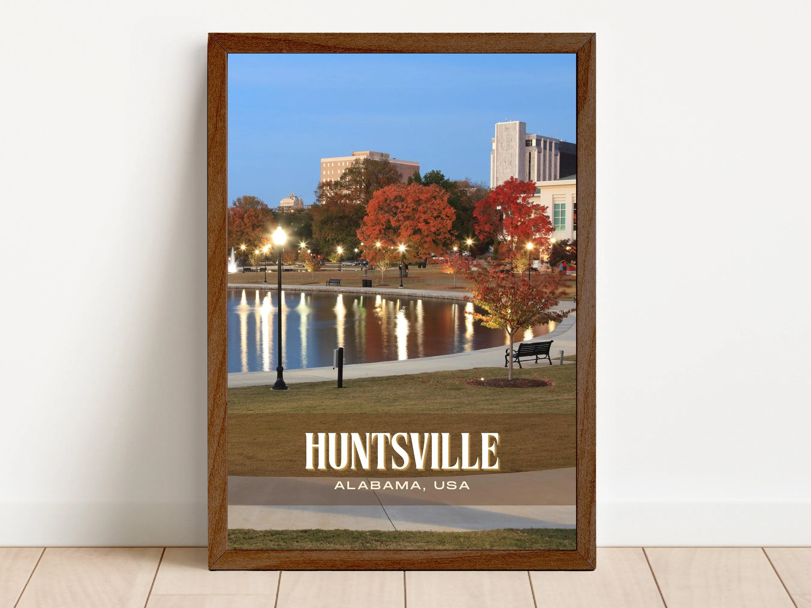 Huntsville Retro Wall Art, Alabama, USA