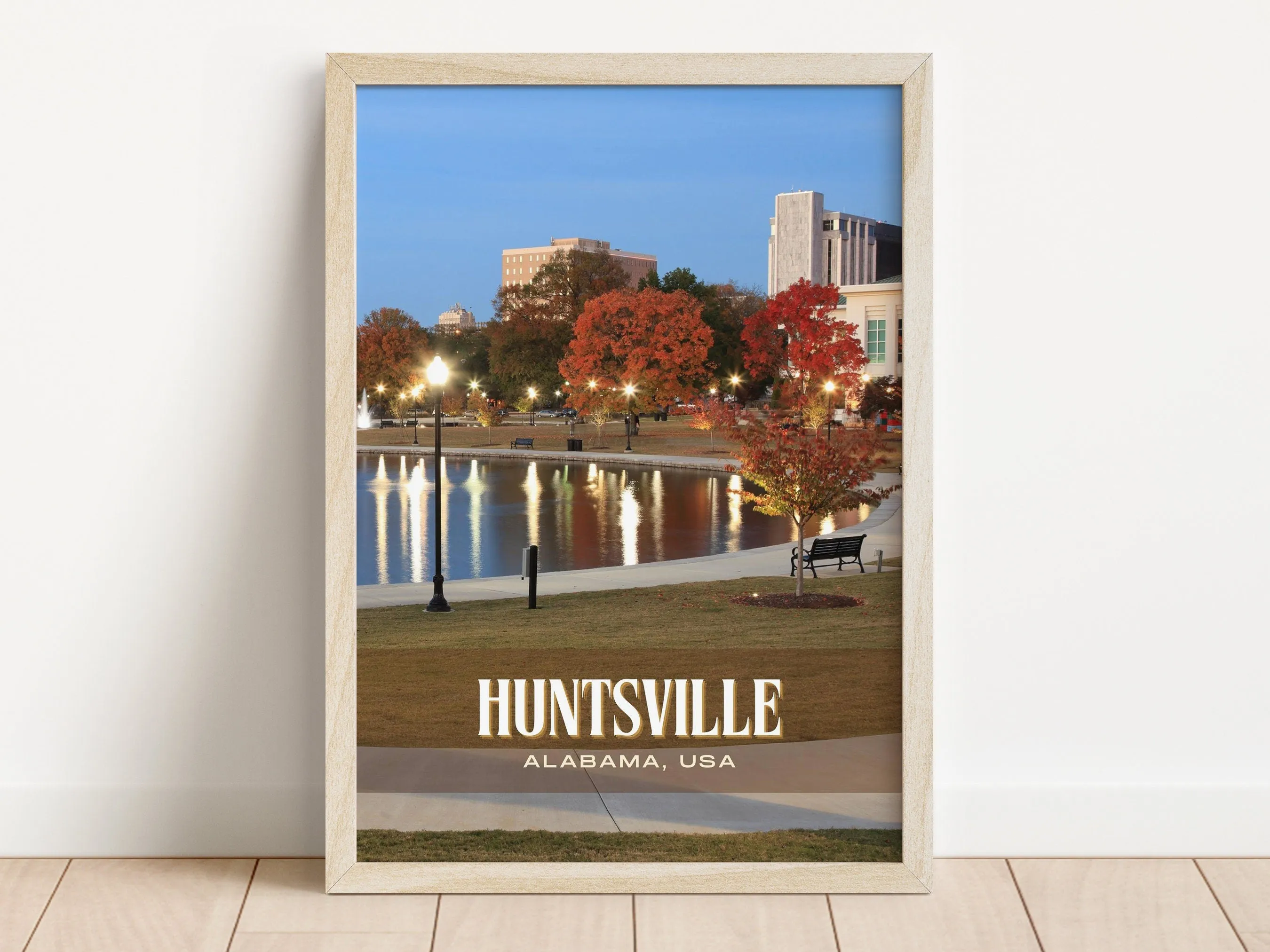 Huntsville Retro Wall Art, Alabama, USA