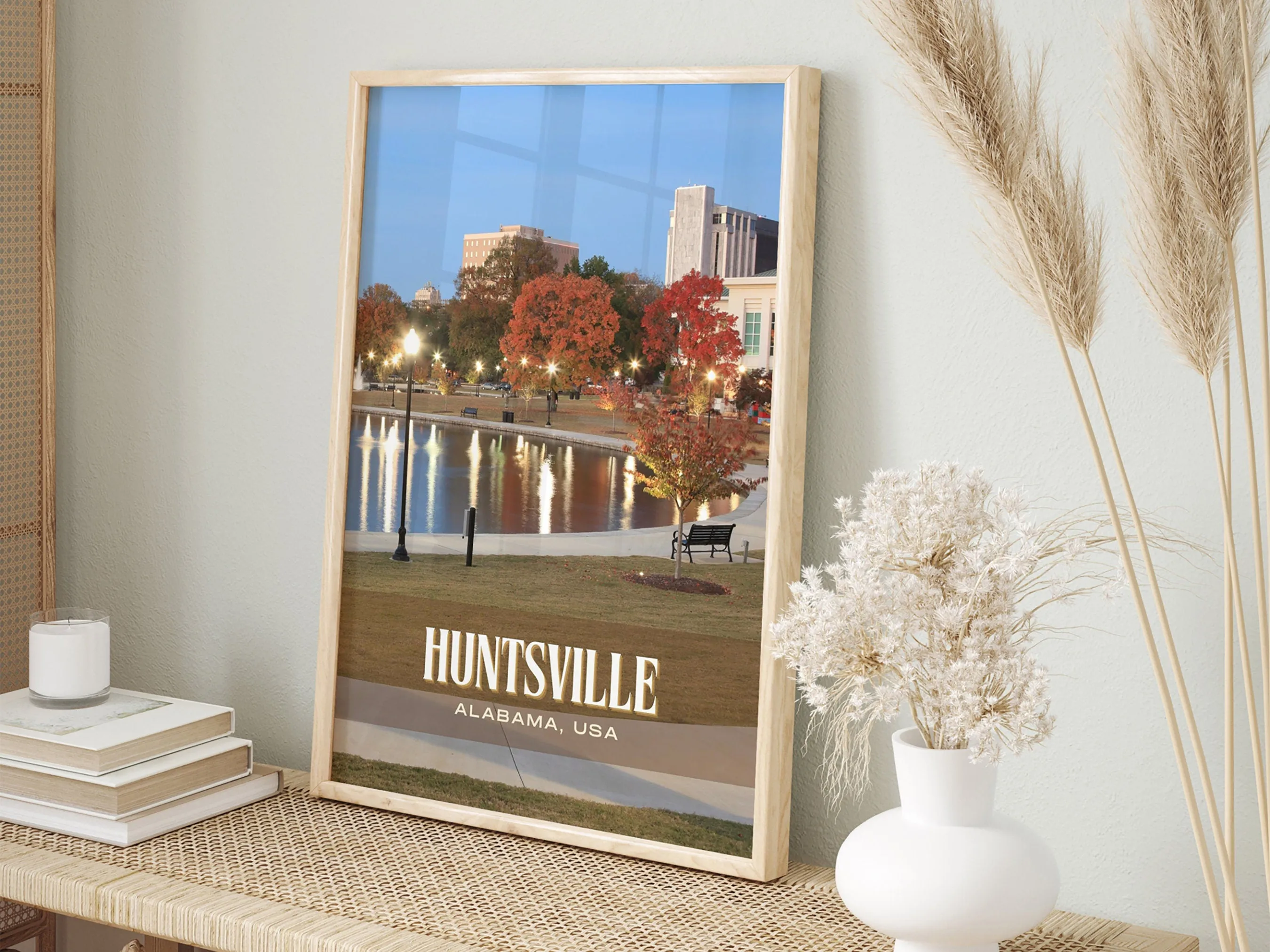 Huntsville Retro Wall Art, Alabama, USA