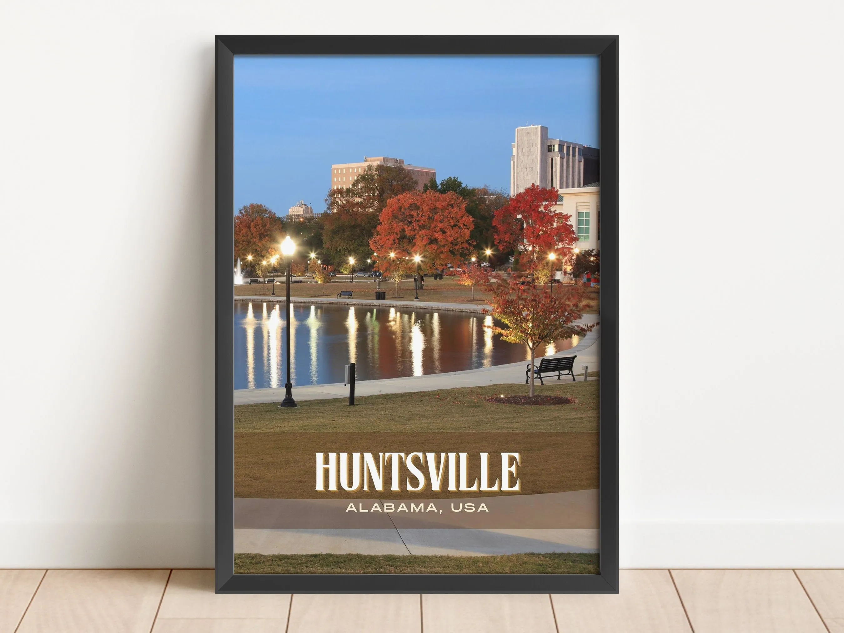 Huntsville Retro Wall Art, Alabama, USA