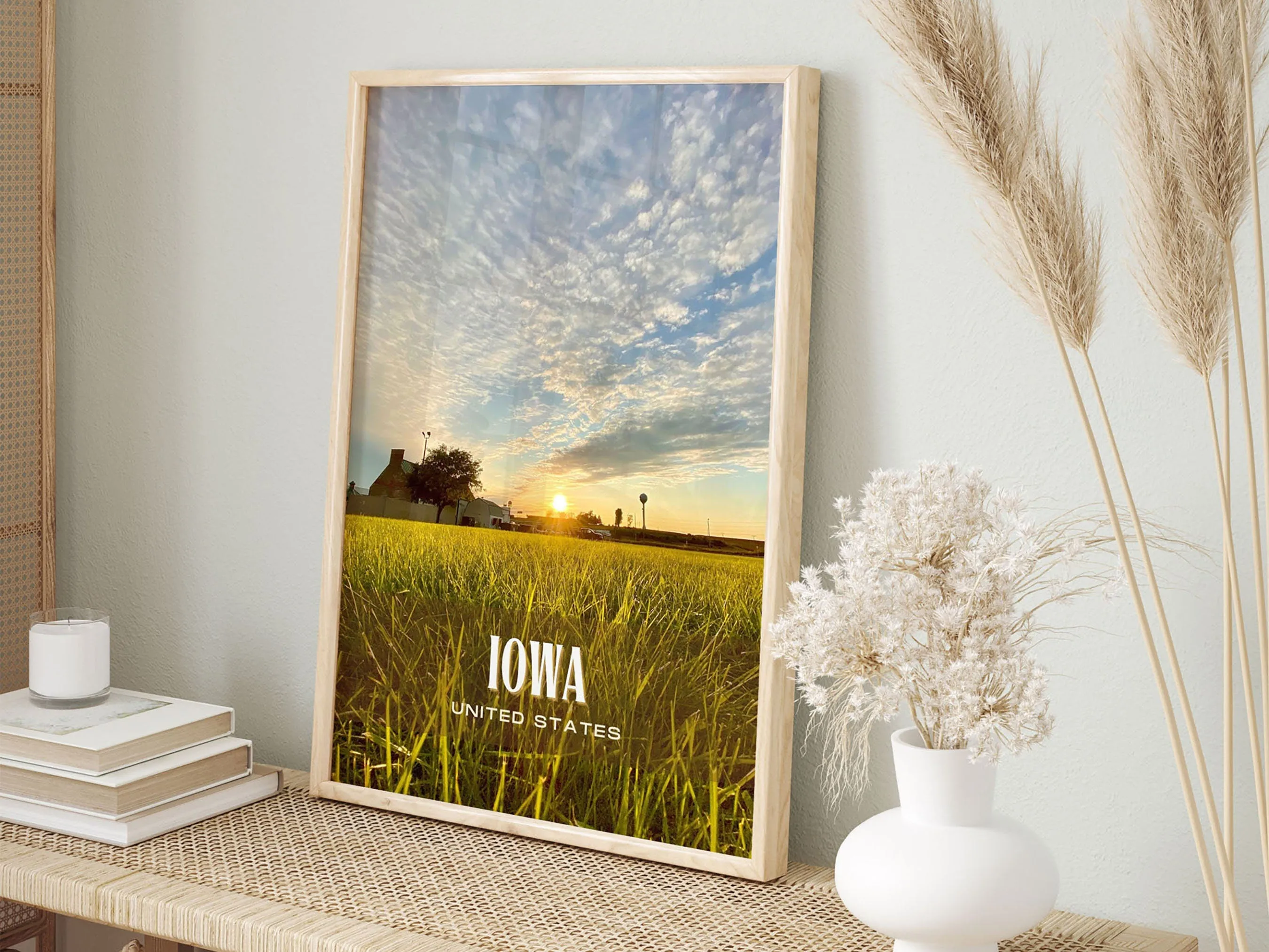 Iowa Retro Wall Art, USA
