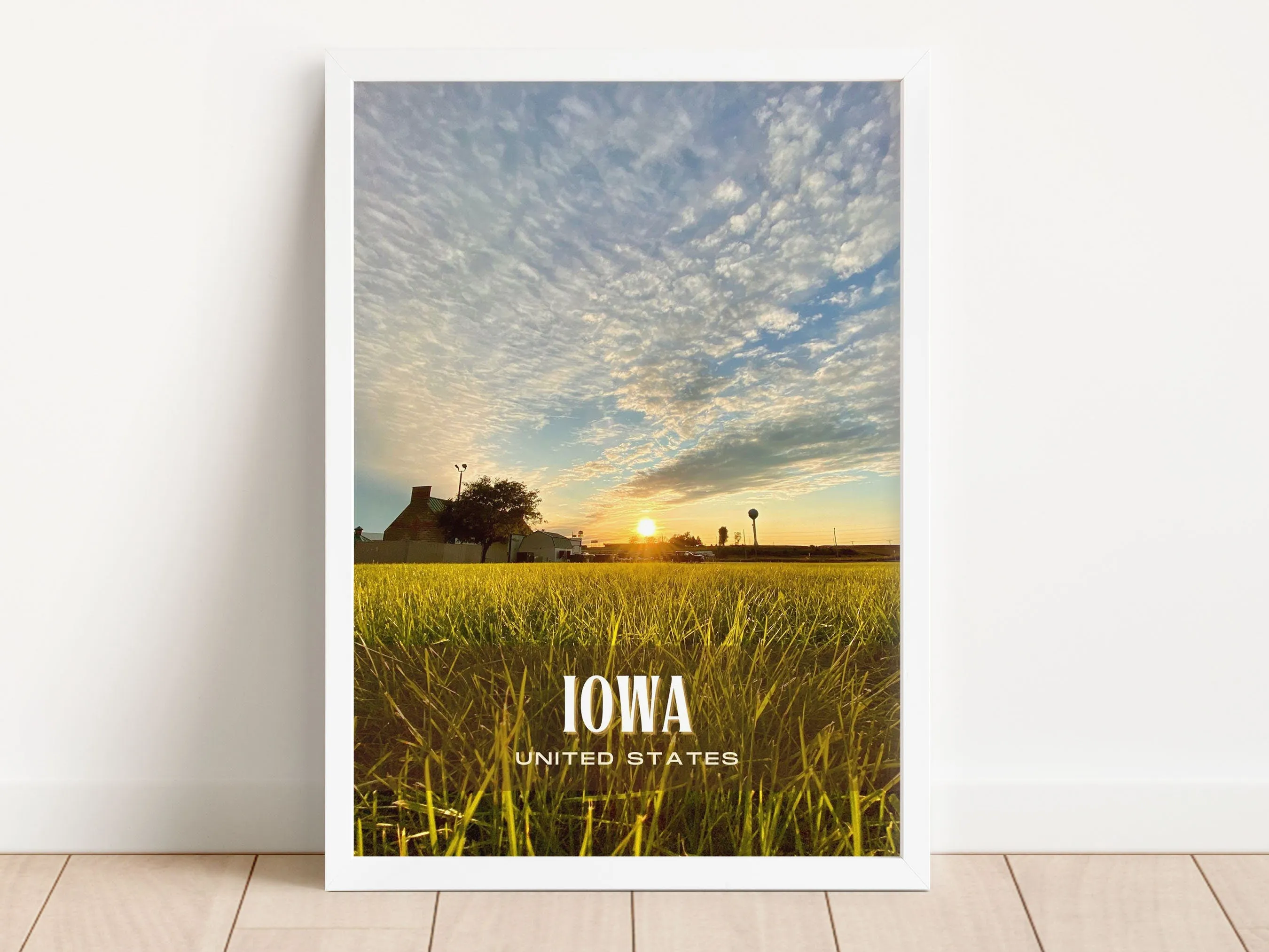 Iowa Retro Wall Art, USA