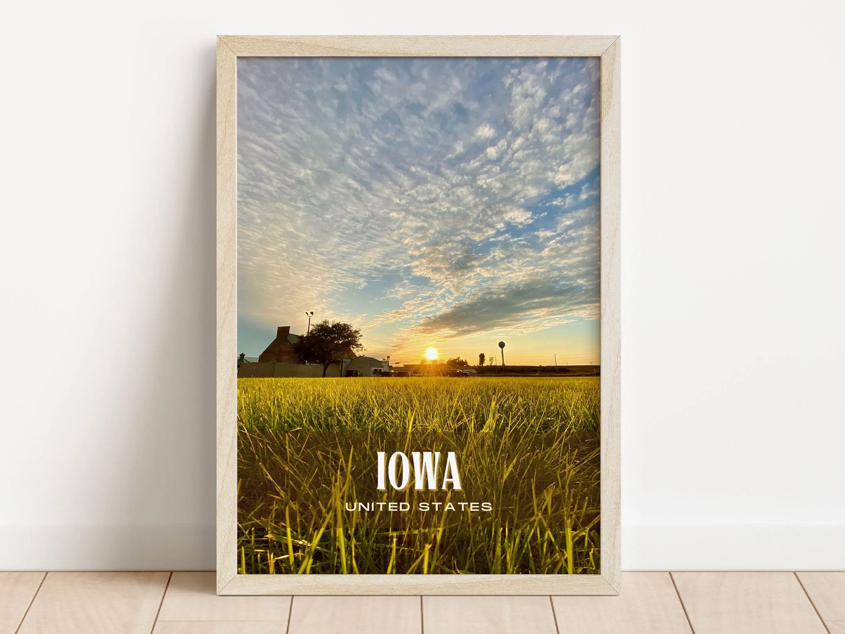 Iowa Retro Wall Art, USA