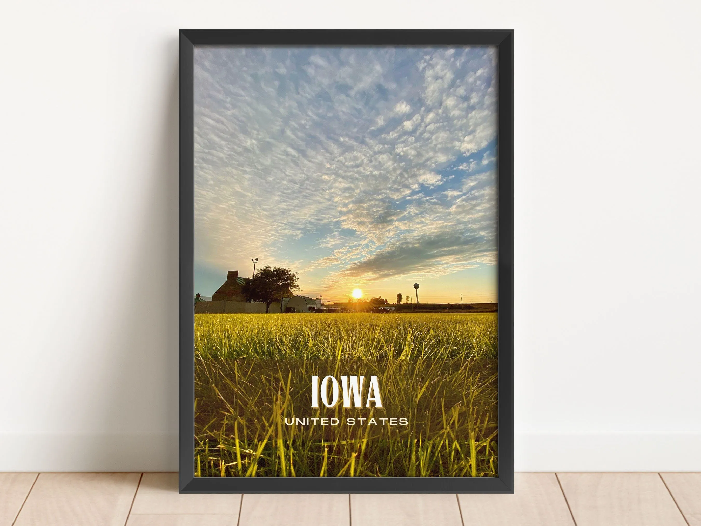 Iowa Retro Wall Art, USA