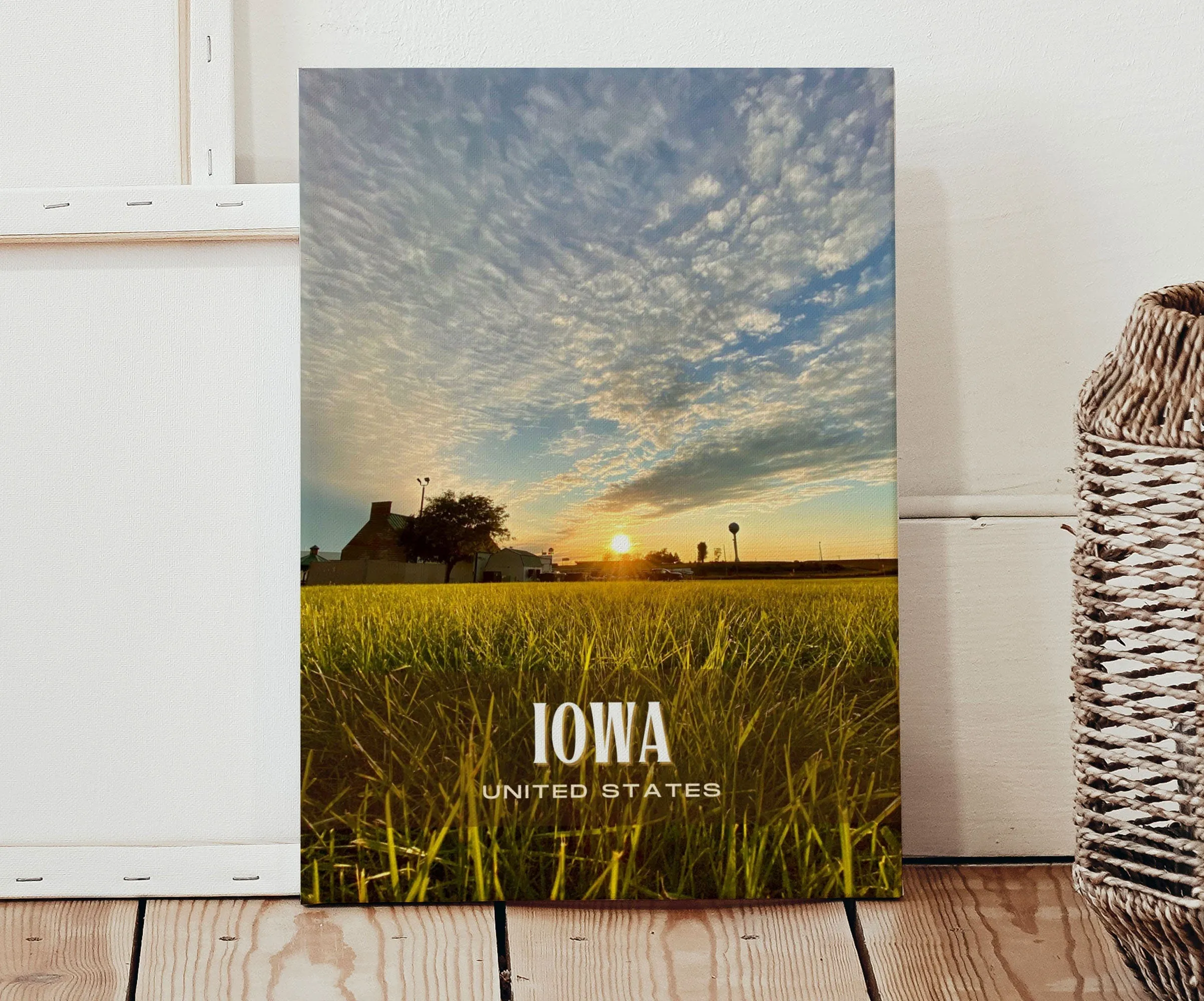 Iowa Retro Wall Art, USA