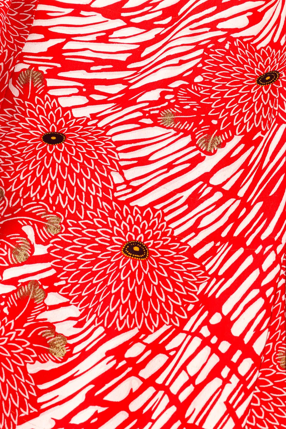 Japanese Red Winter Floral Kimono