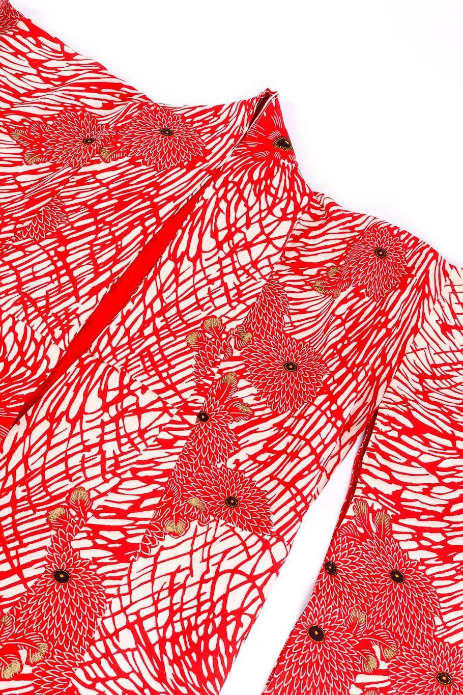 Japanese Red Winter Floral Kimono