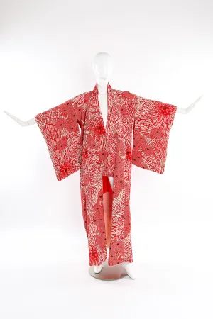 Japanese Red Winter Floral Kimono