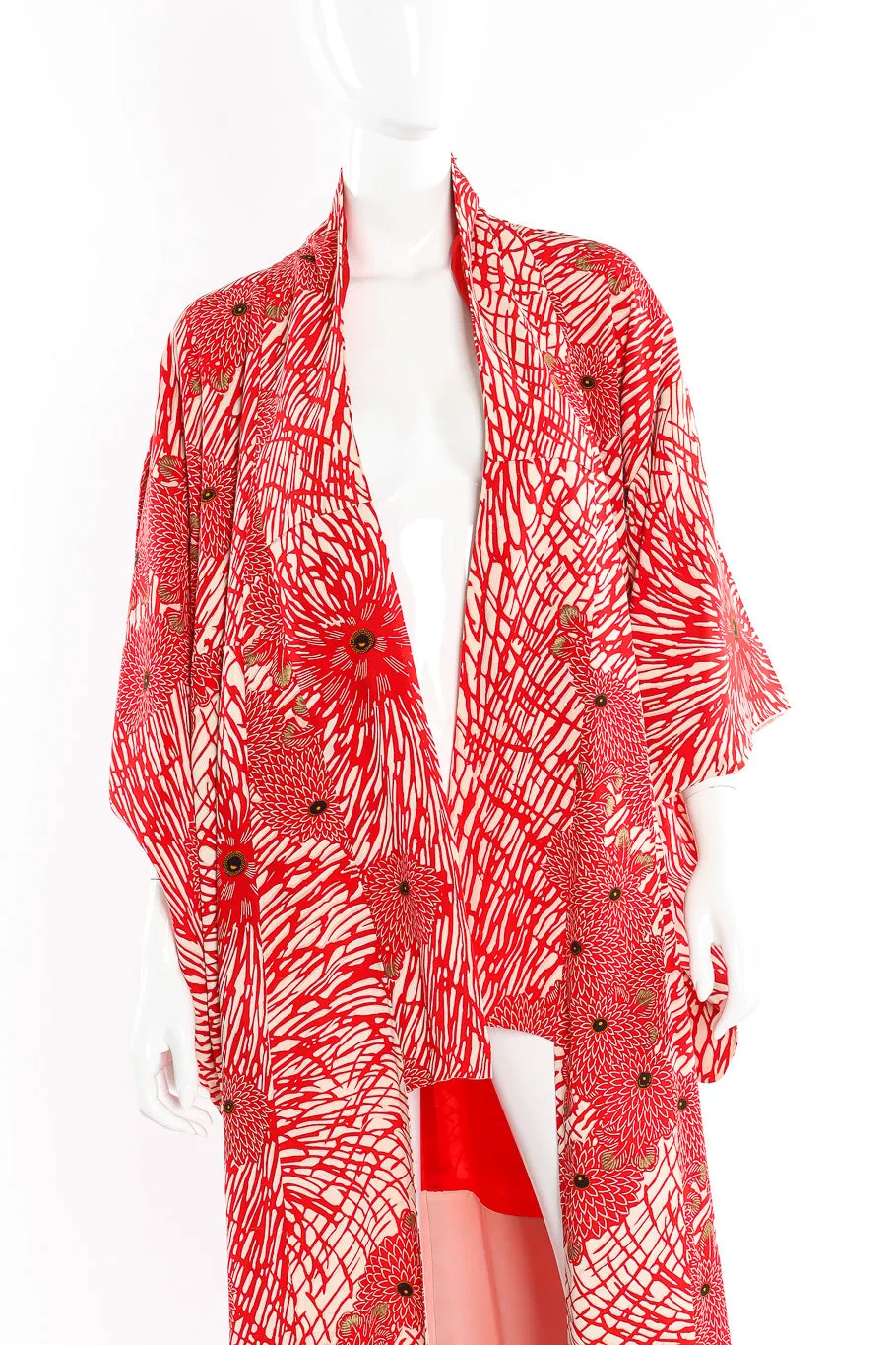Japanese Red Winter Floral Kimono