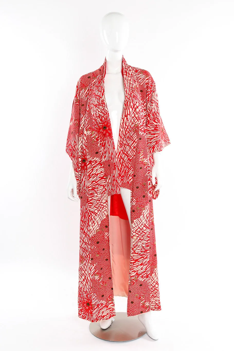 Japanese Red Winter Floral Kimono
