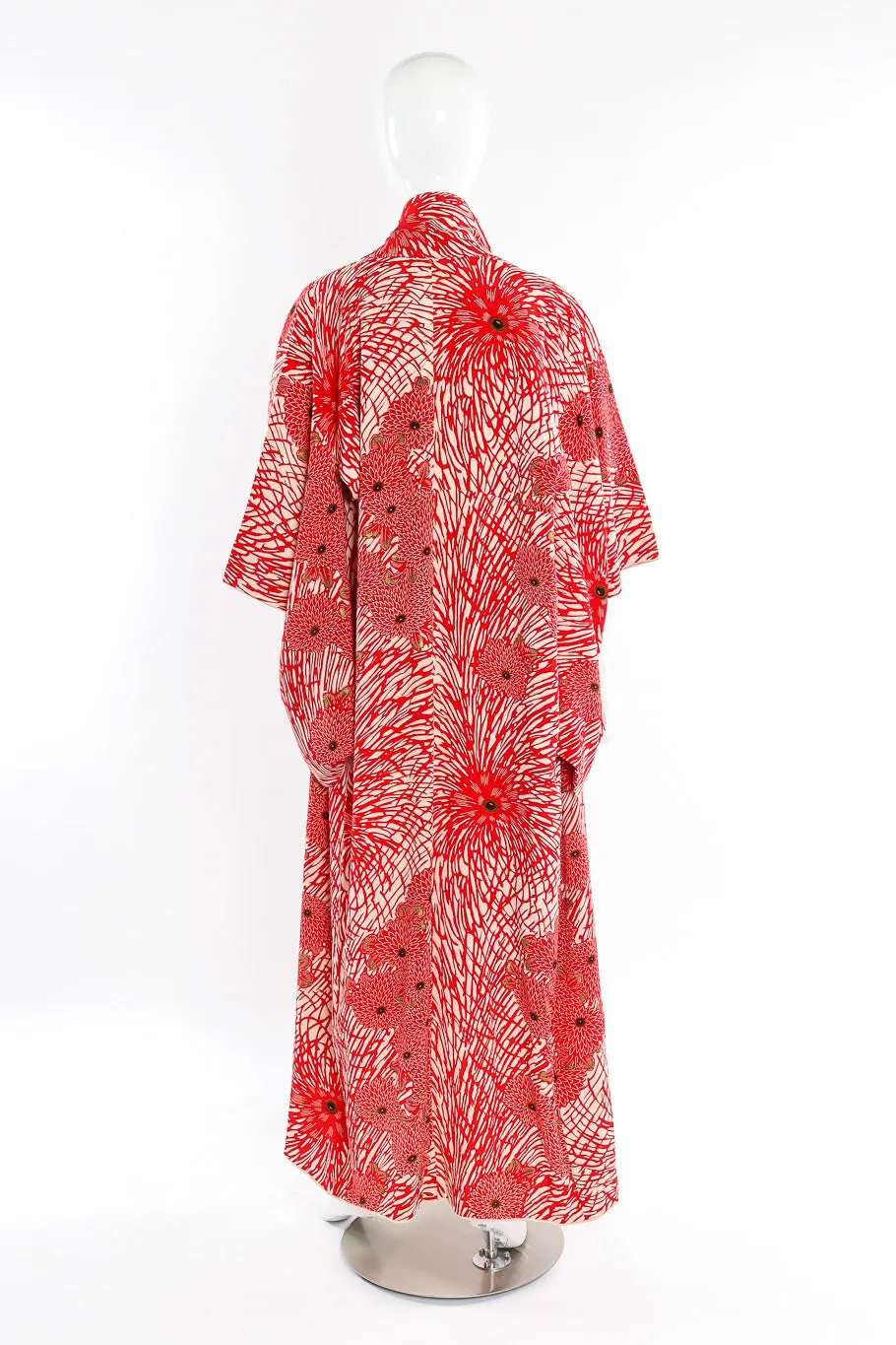 Japanese Red Winter Floral Kimono