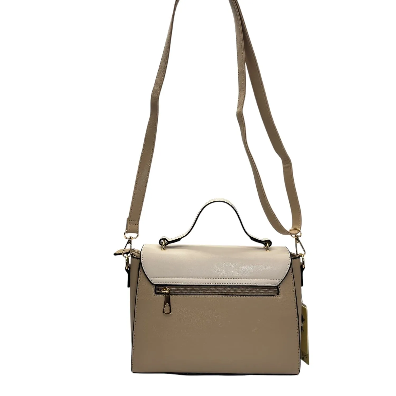 JOLENE COUTURE C2083 Vegan Convertible Crossbody - Taupe & Cream NEW w/Tags
