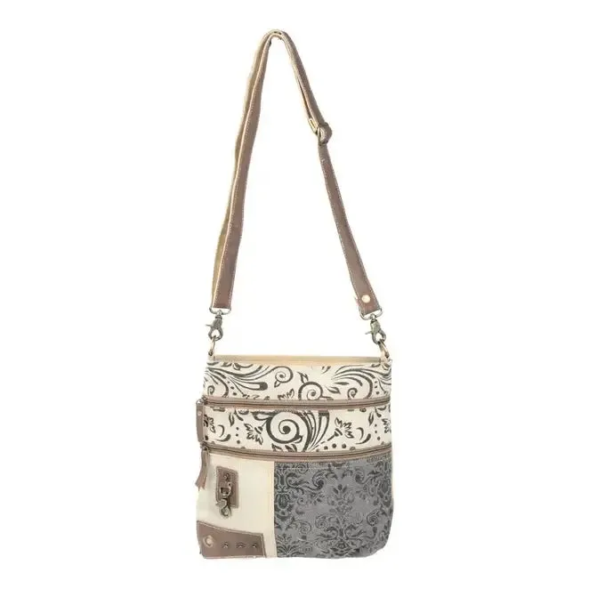 Kelsey Double Zipper Printed Shoulder Bag