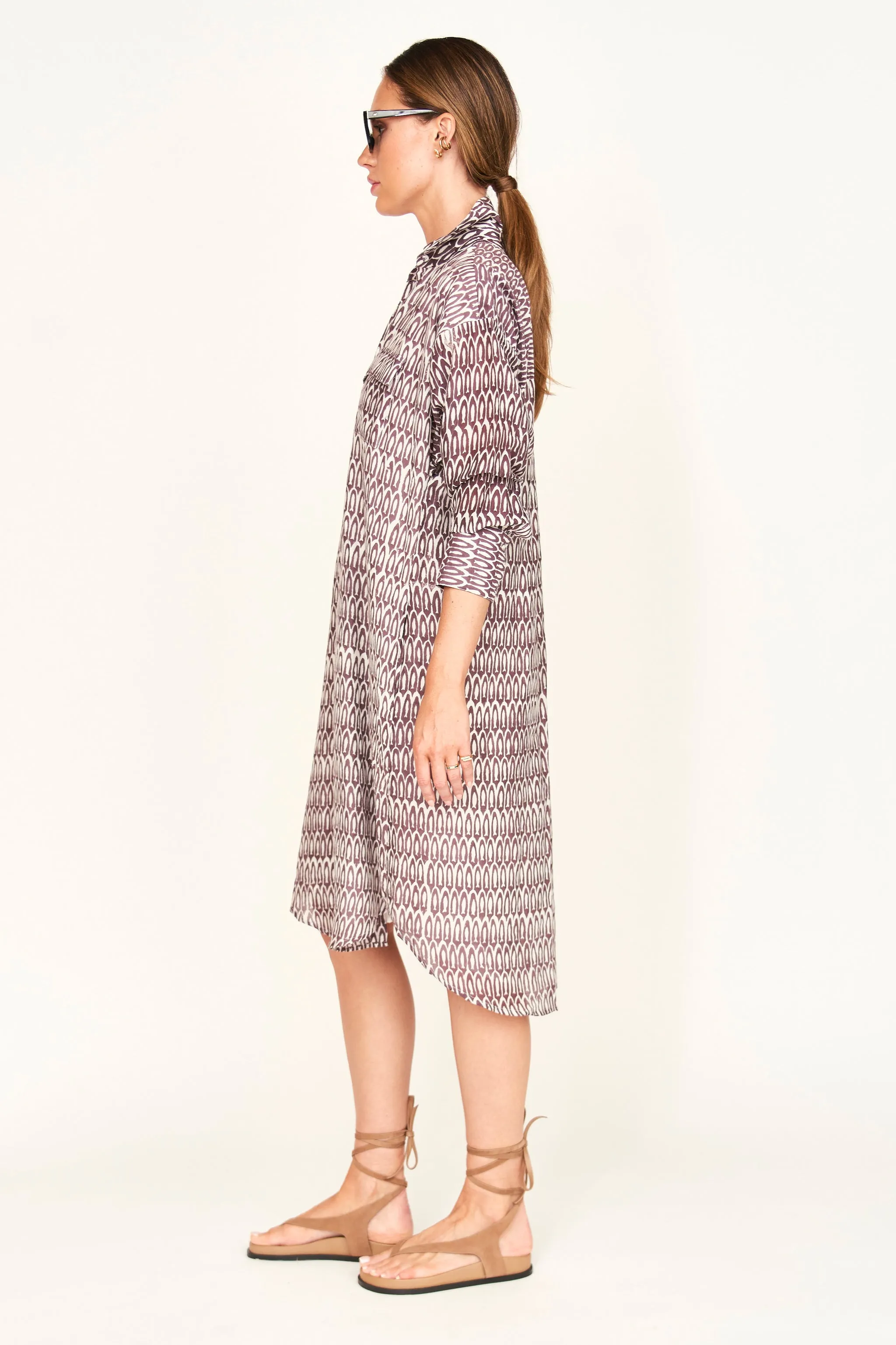 Kyoto House Dress in Grappa Minnow