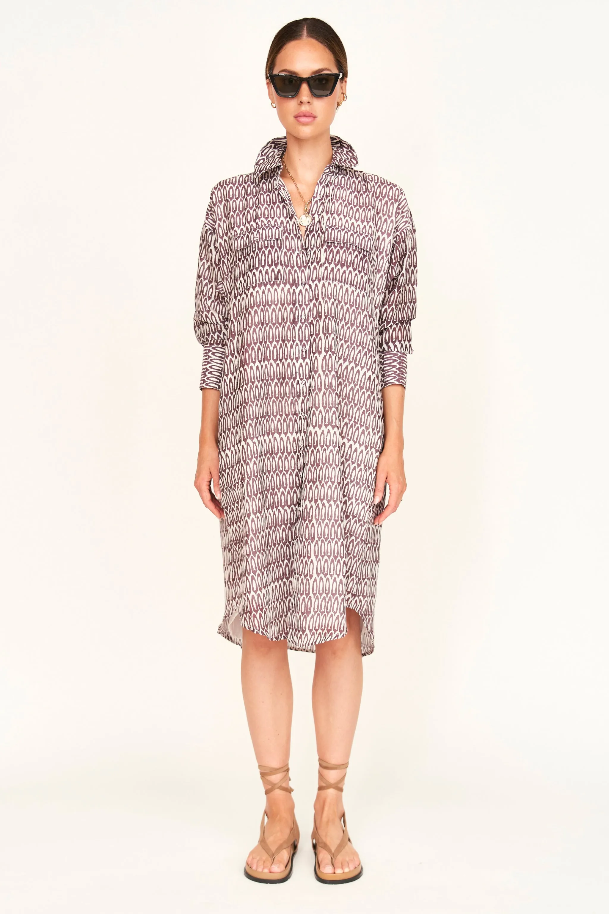 Kyoto House Dress in Grappa Minnow