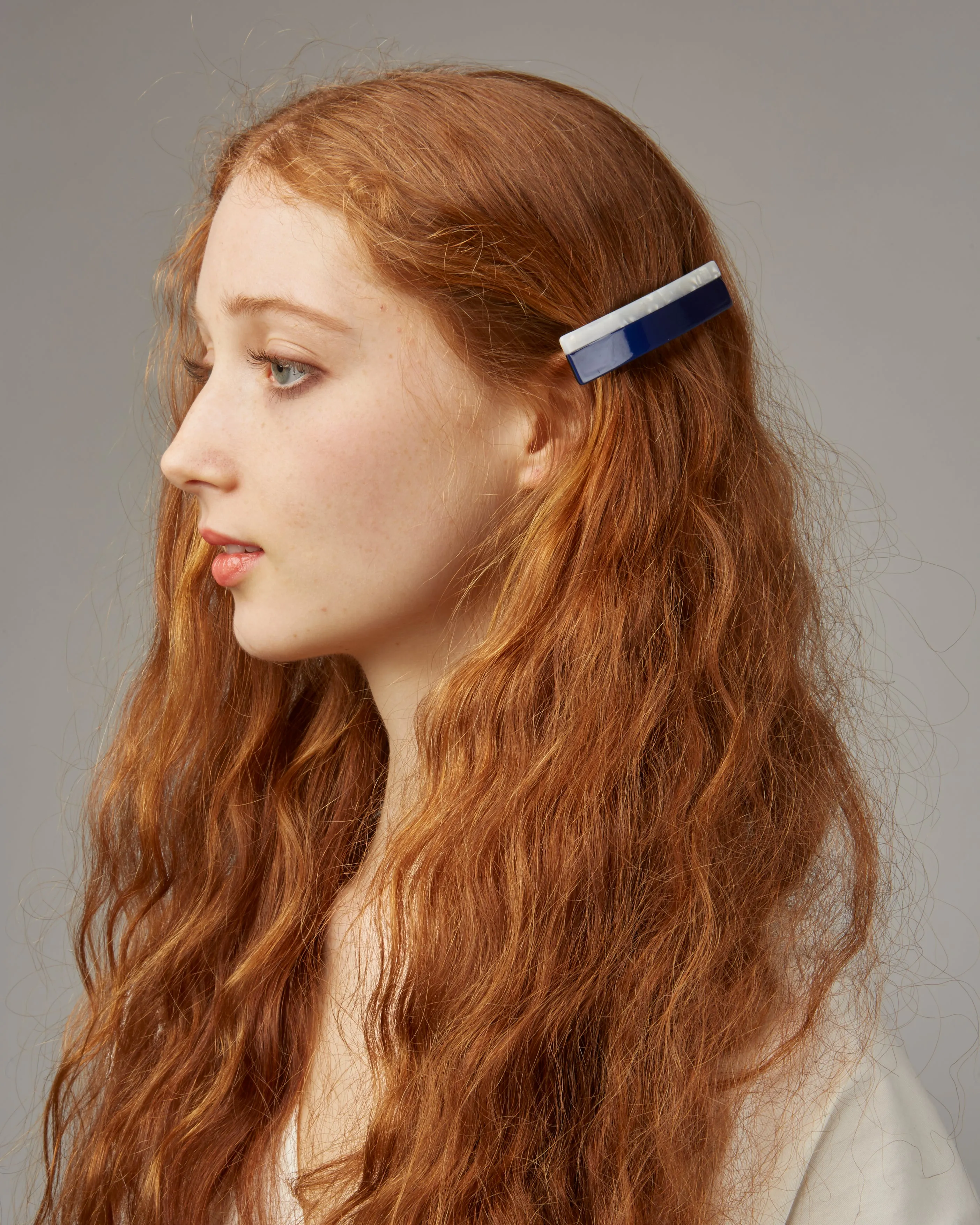 Lena striped barrette in blue