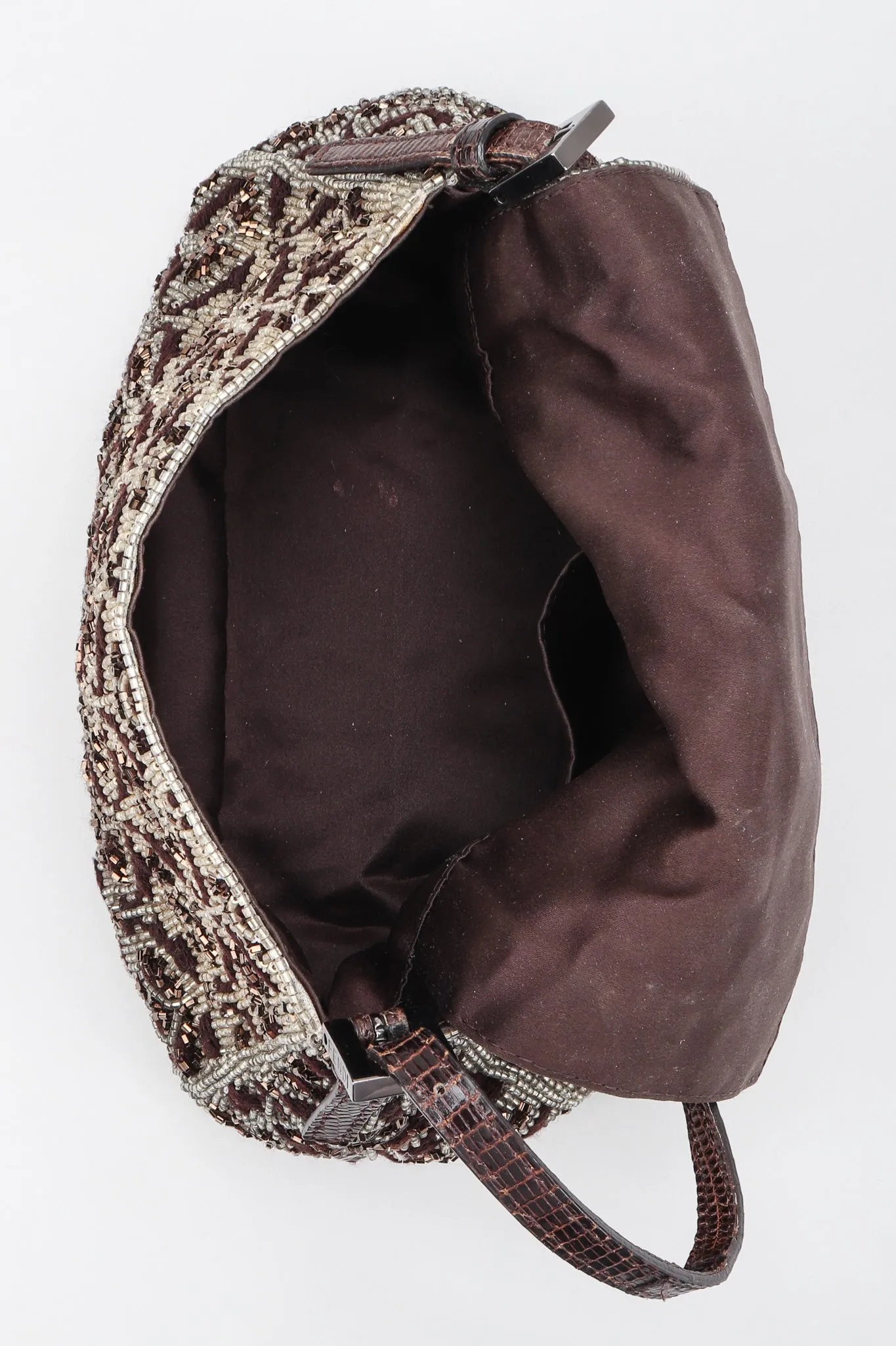 Lizard-Trim Damask Beaded Baguette