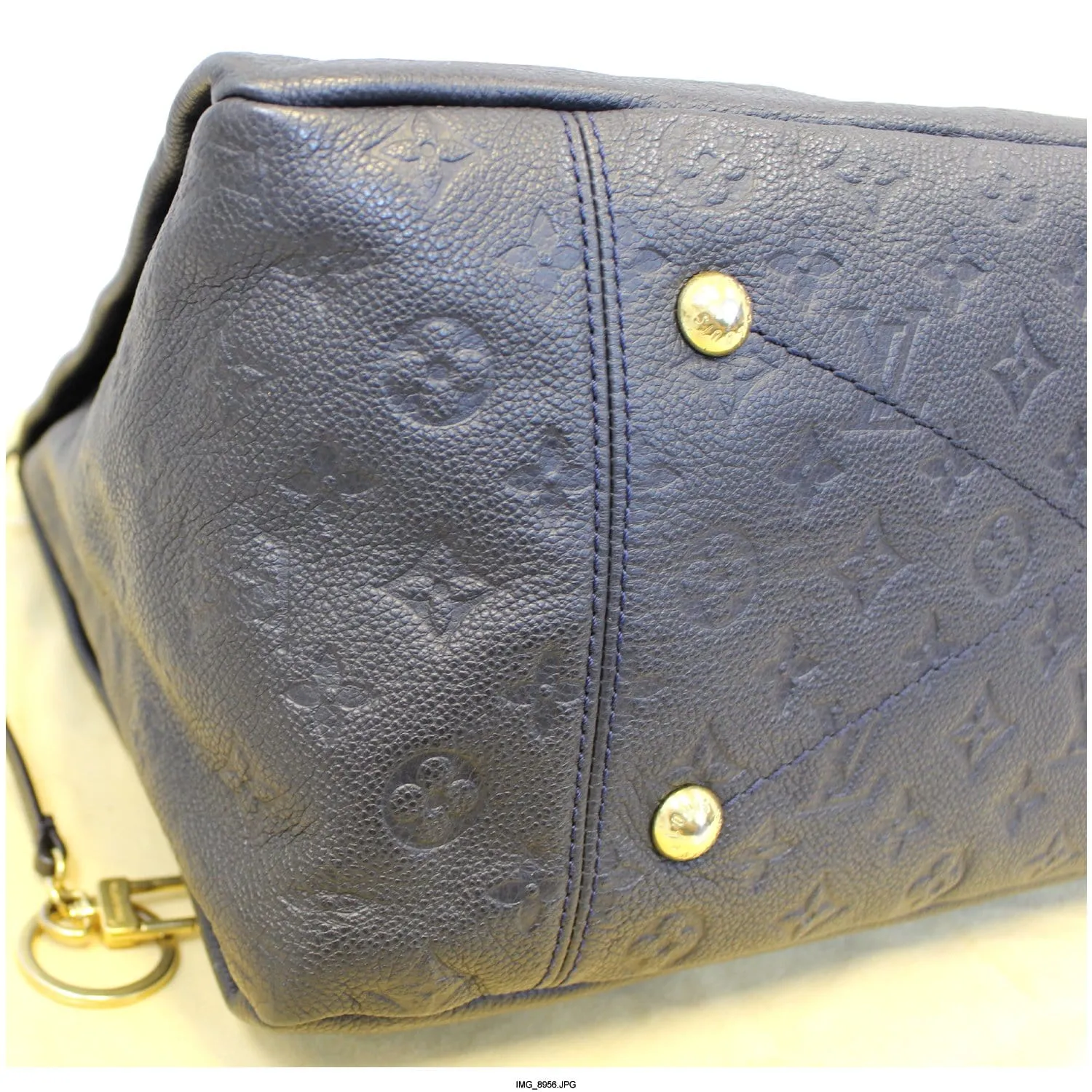 LOUIS VUITTON Artsy MM Blue Empreinte Infini Monogram Shoulder Bag