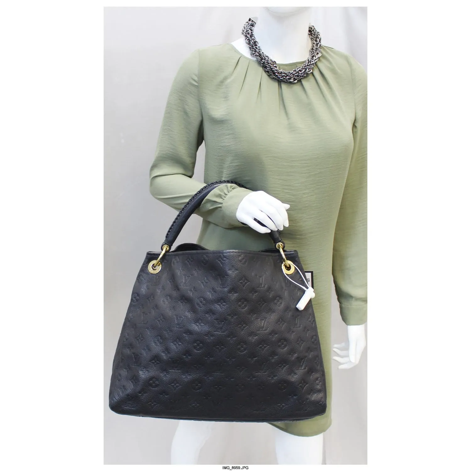 LOUIS VUITTON Artsy MM Blue Empreinte Infini Monogram Shoulder Bag