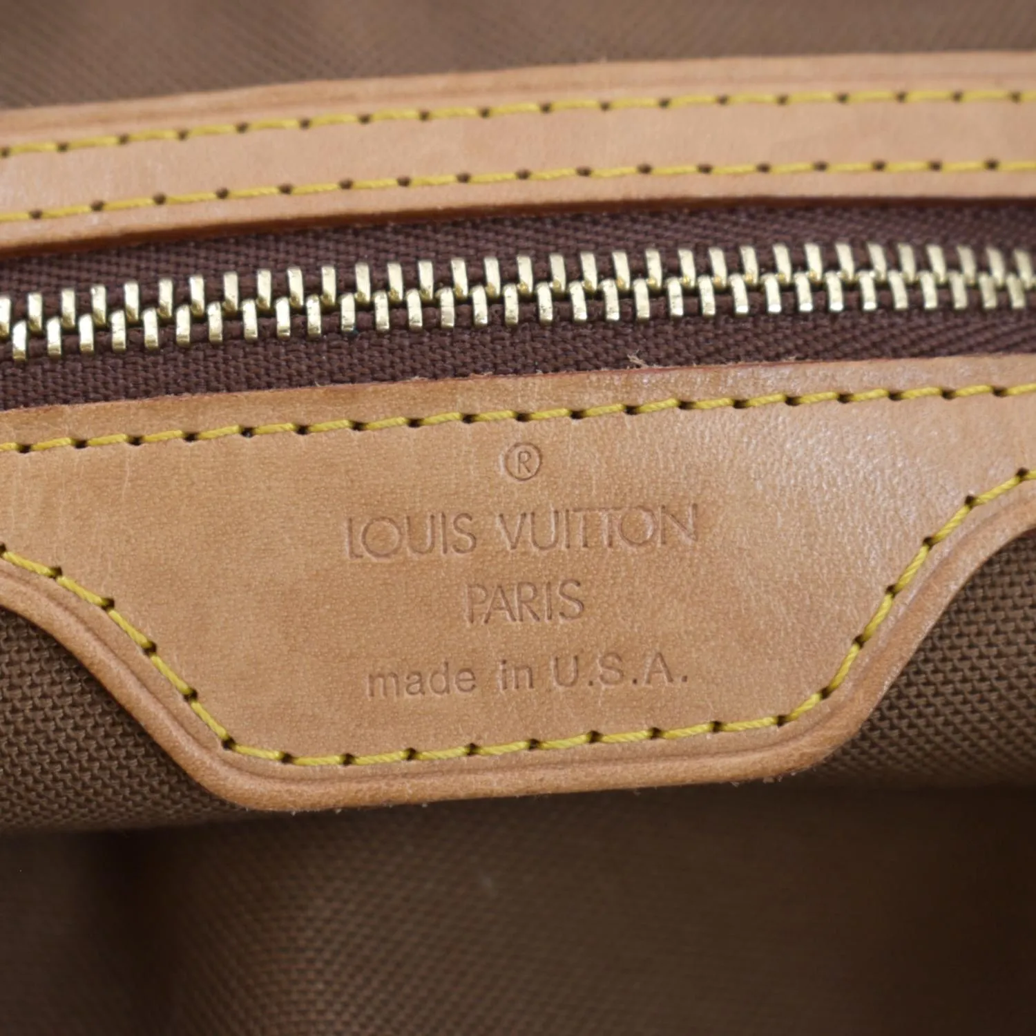LOUIS VUITTON Cabas Piano Monogram Canvas Shoulder Bag Brown