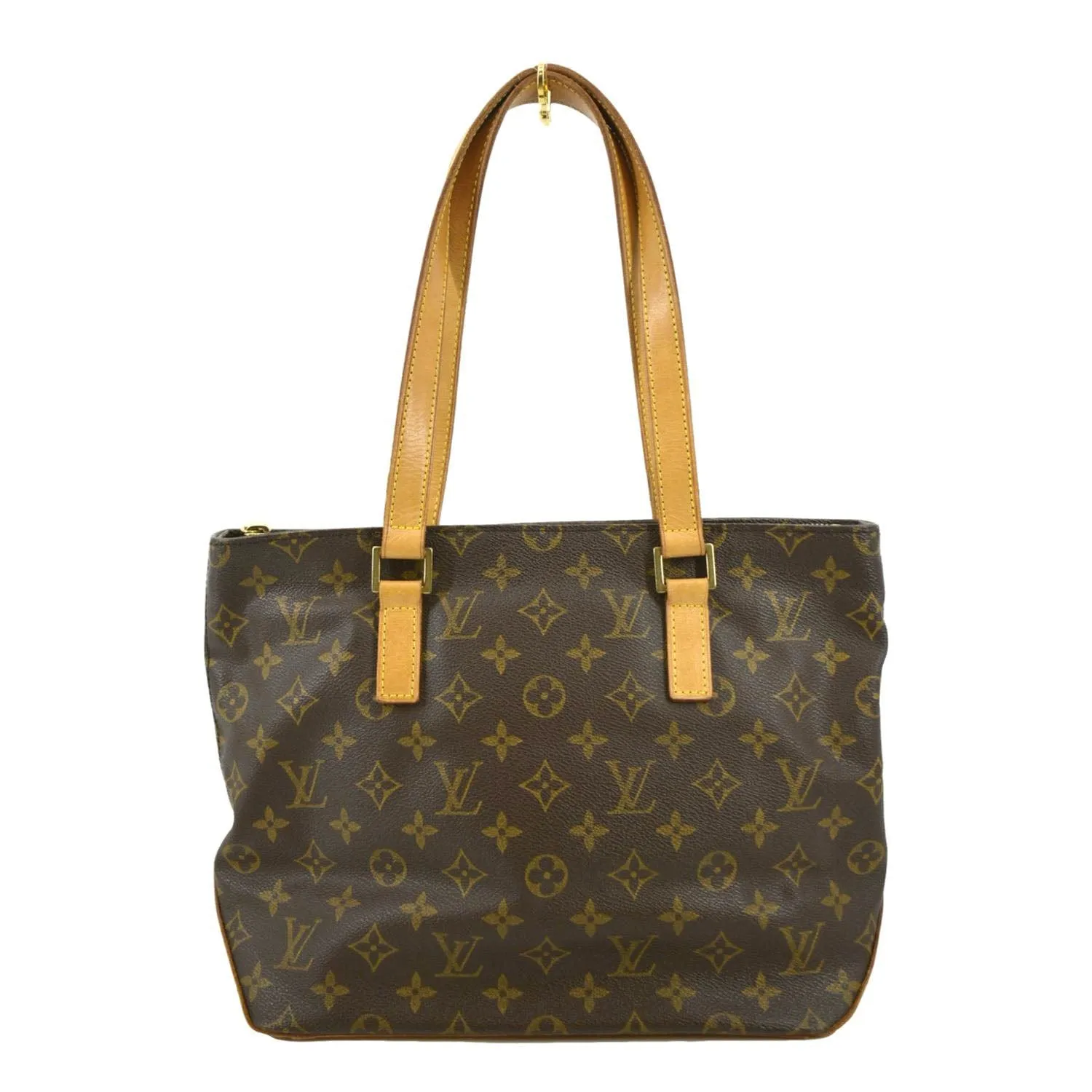 LOUIS VUITTON Cabas Piano Monogram Canvas Shoulder Bag Brown