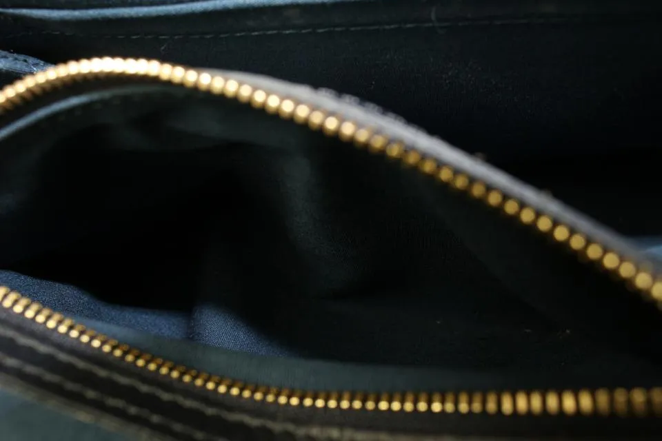 Louis Vuitton Navy Monogram Mini Lin Josephine GM Boston Speedy Bag 910lv4