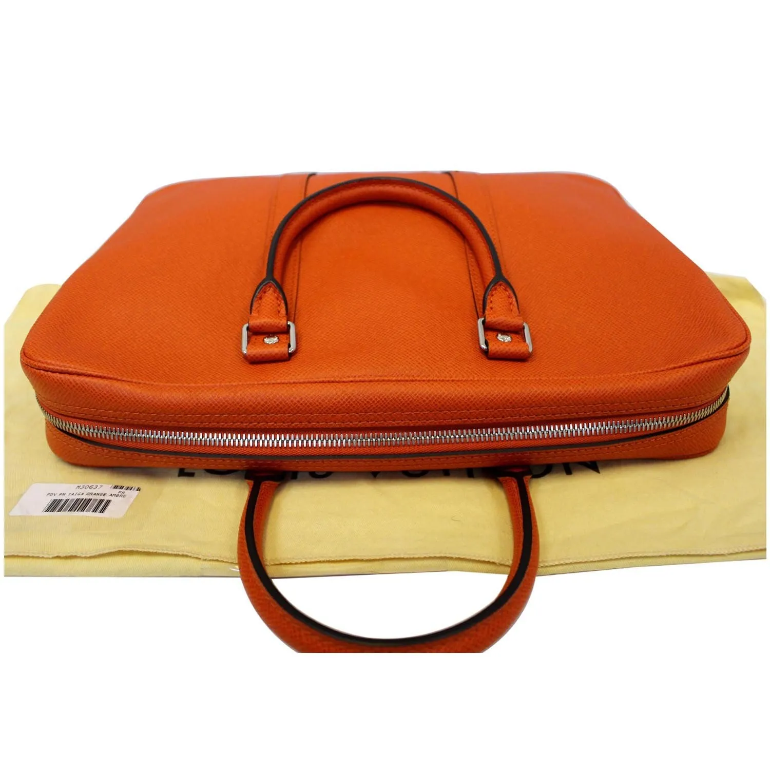 LOUIS VUITTON Porte-Documents Voyage PM Briefcase Taiga Leather Orange