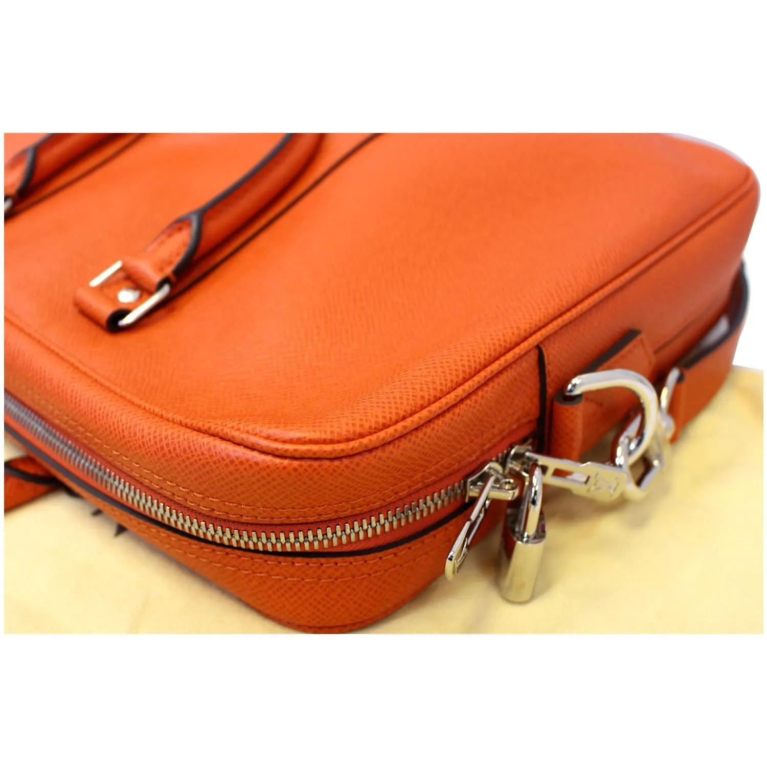 LOUIS VUITTON Porte-Documents Voyage PM Briefcase Taiga Leather Orange