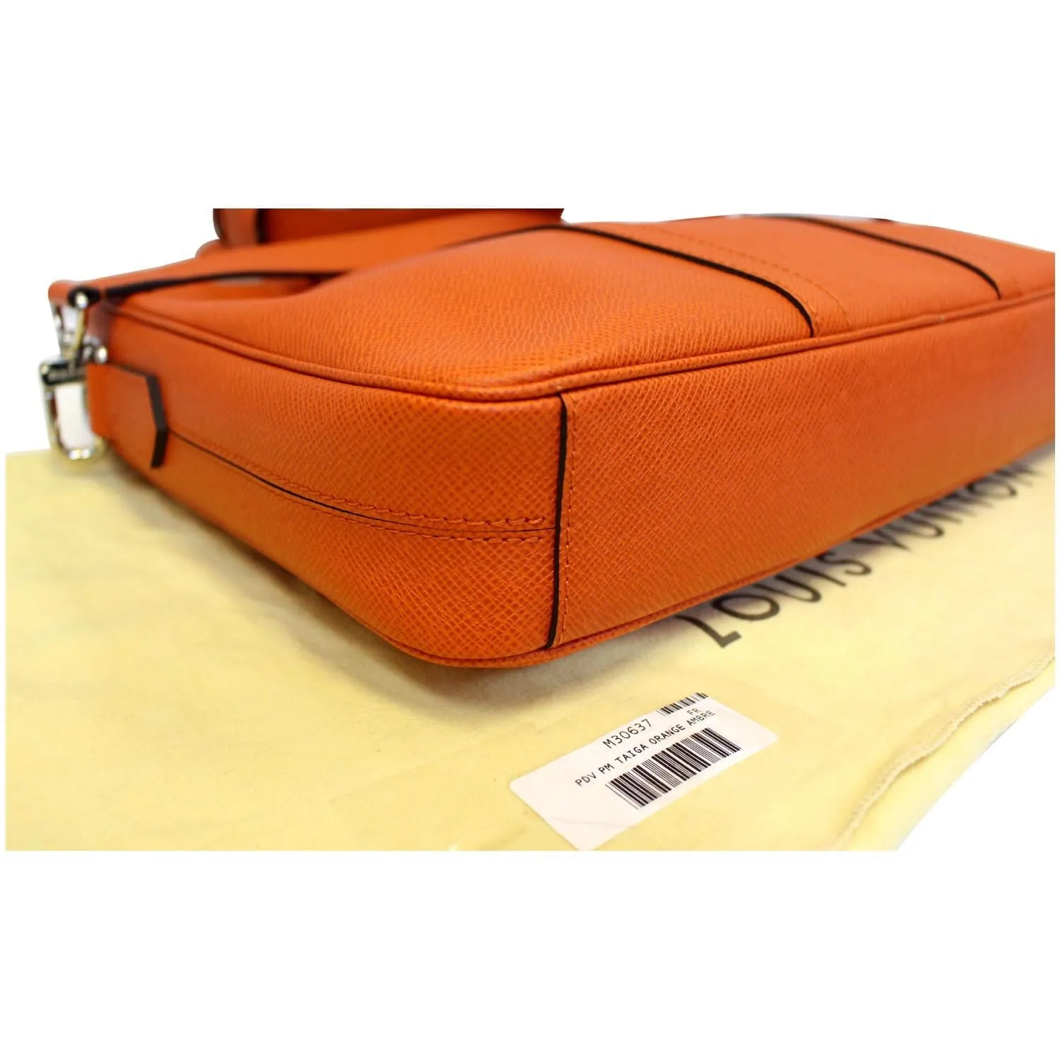 LOUIS VUITTON Porte-Documents Voyage PM Briefcase Taiga Leather Orange