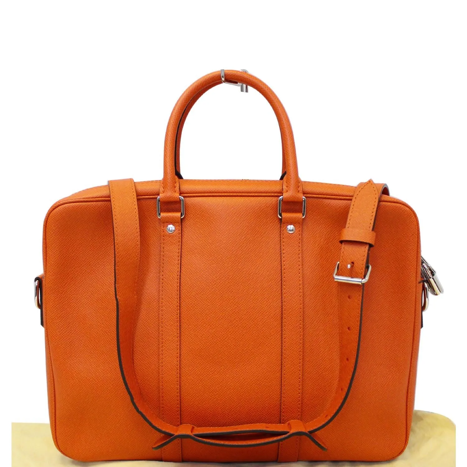 LOUIS VUITTON Porte-Documents Voyage PM Briefcase Taiga Leather Orange