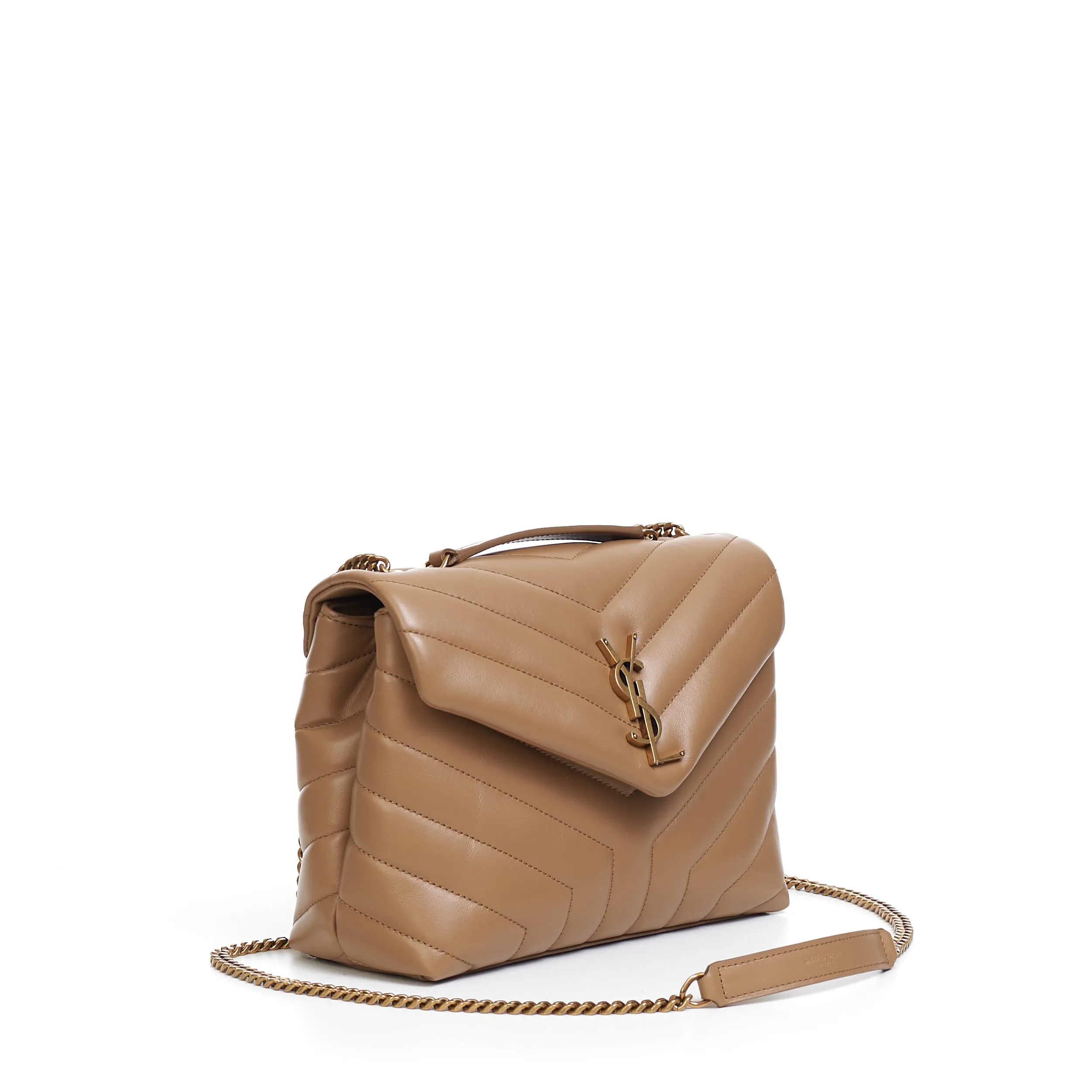 Loulou Small Chain Bag In Tan Quilted "Y" Leather