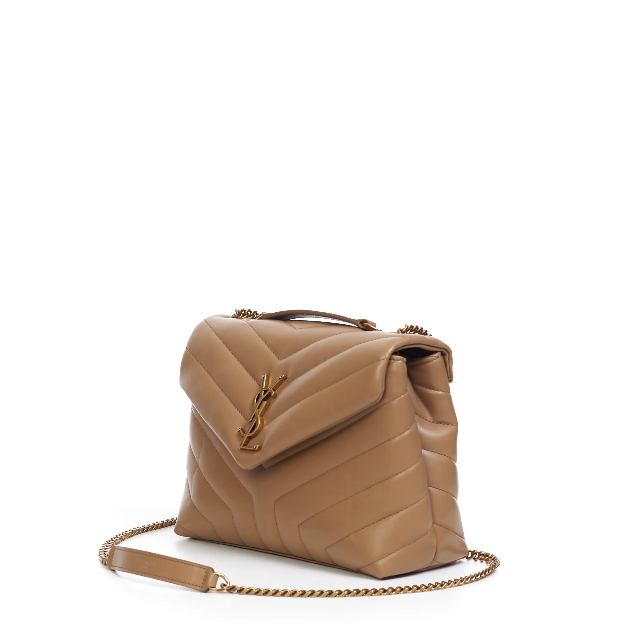Loulou Small Chain Bag In Tan Quilted "Y" Leather