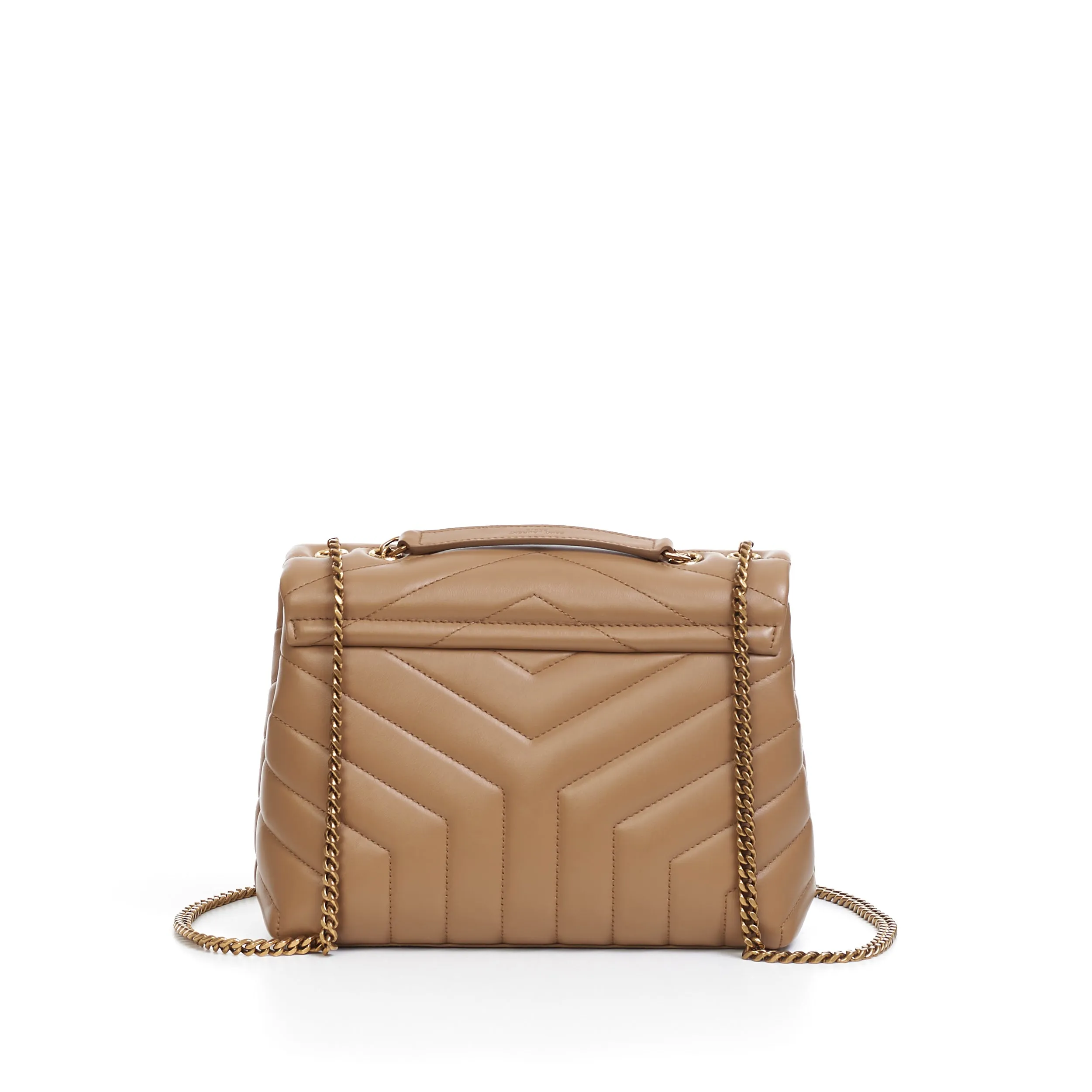 Loulou Small Chain Bag In Tan Quilted "Y" Leather