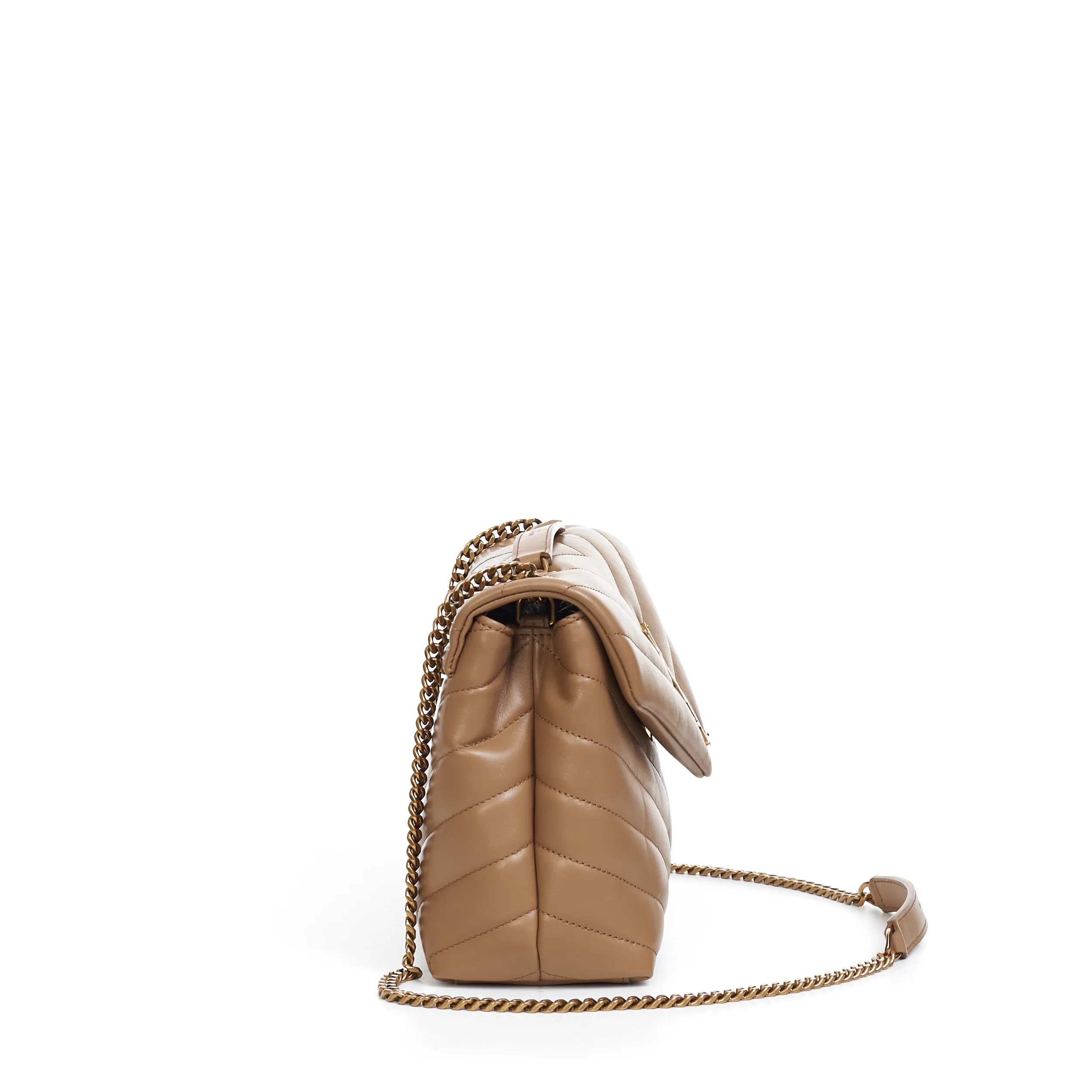Loulou Small Chain Bag In Tan Quilted "Y" Leather
